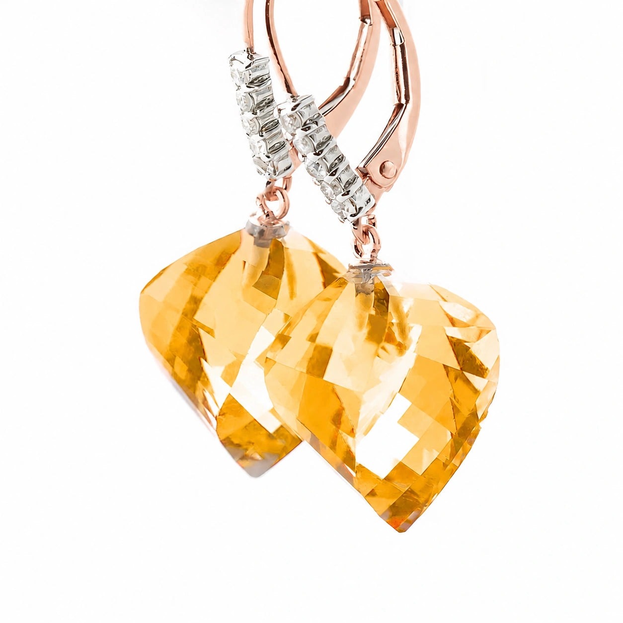 Rose Gold Earrings Citrine 10K — Stella