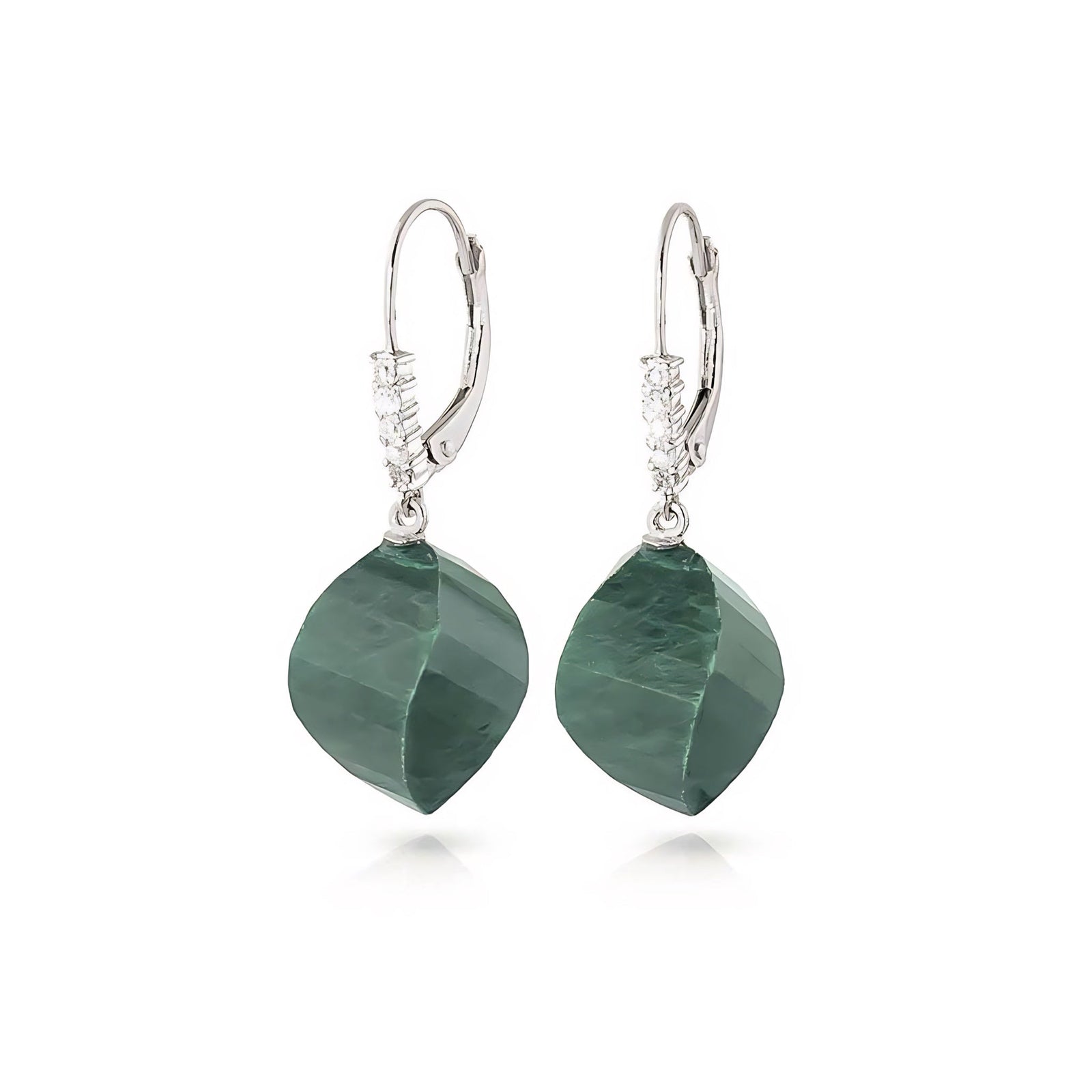 White Gold Earrings Citrine 10K — Stella
