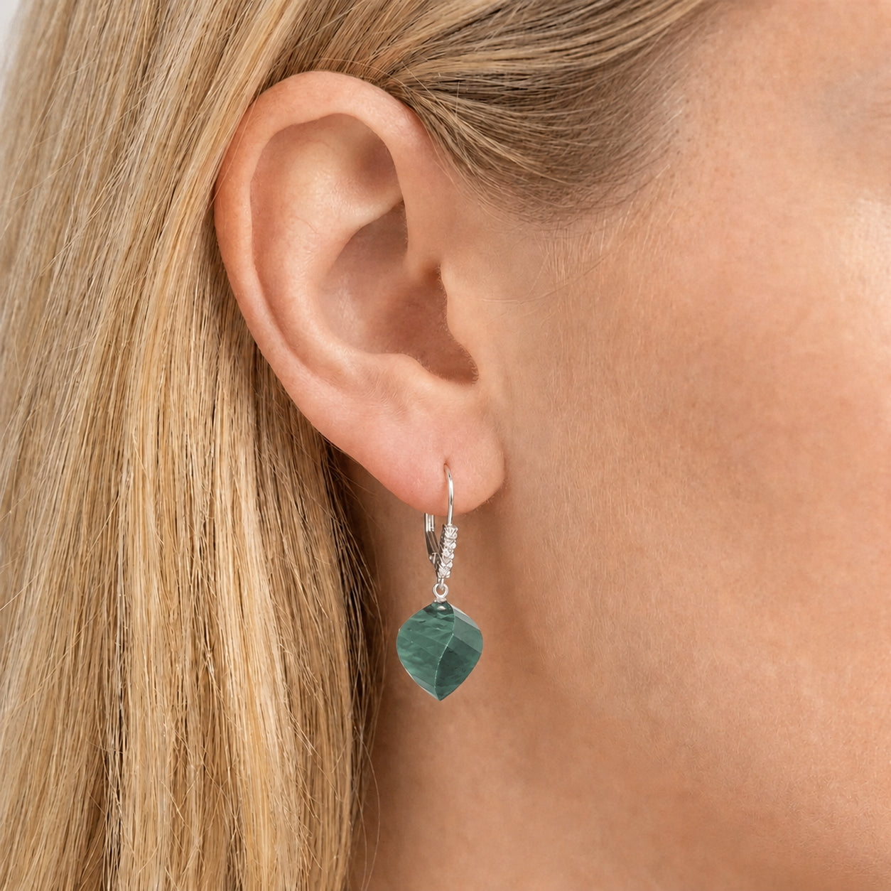 White Gold Earrings Citrine 10K — Stella