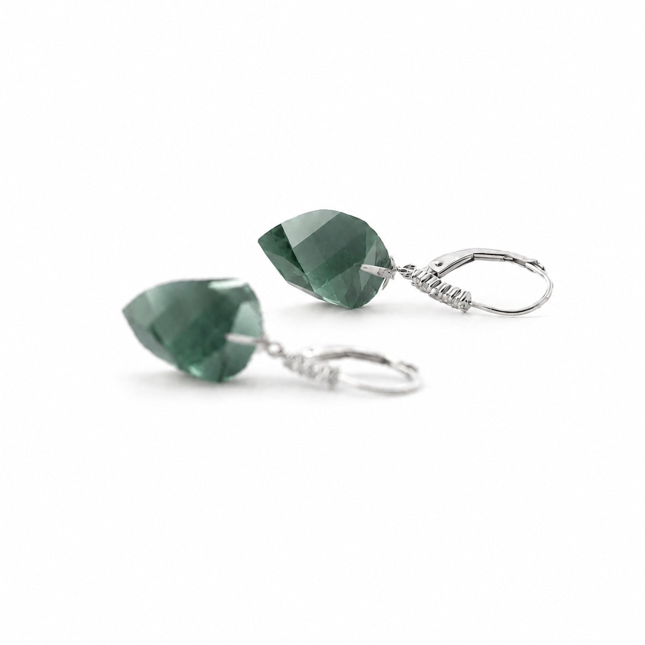 White Gold Earrings Citrine 10K — Stella