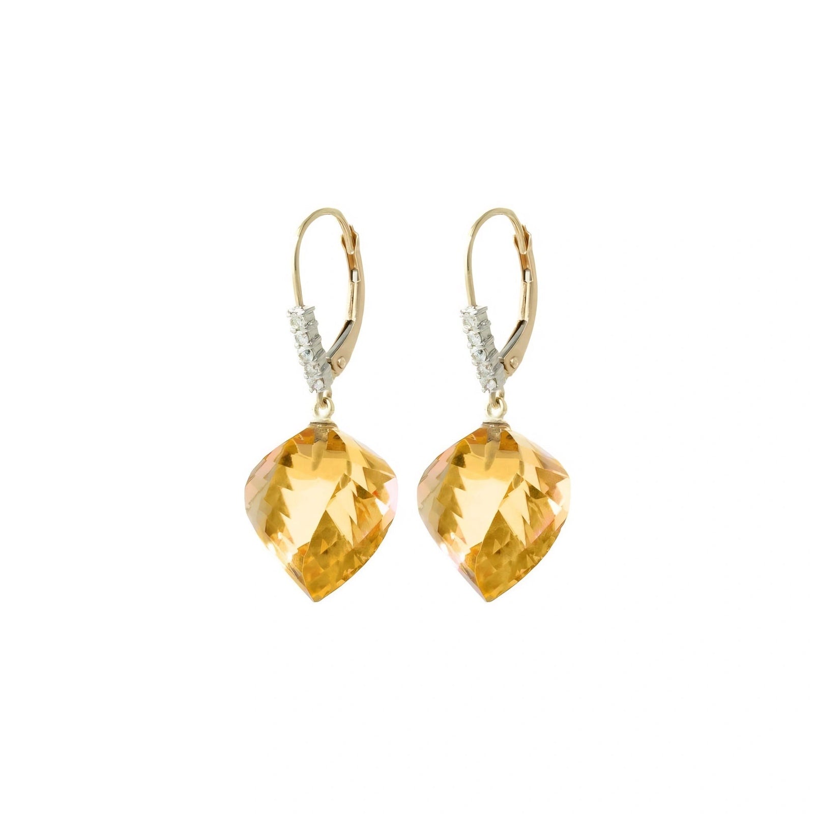 Yellow Gold Earrings Citrine 10K — Stella