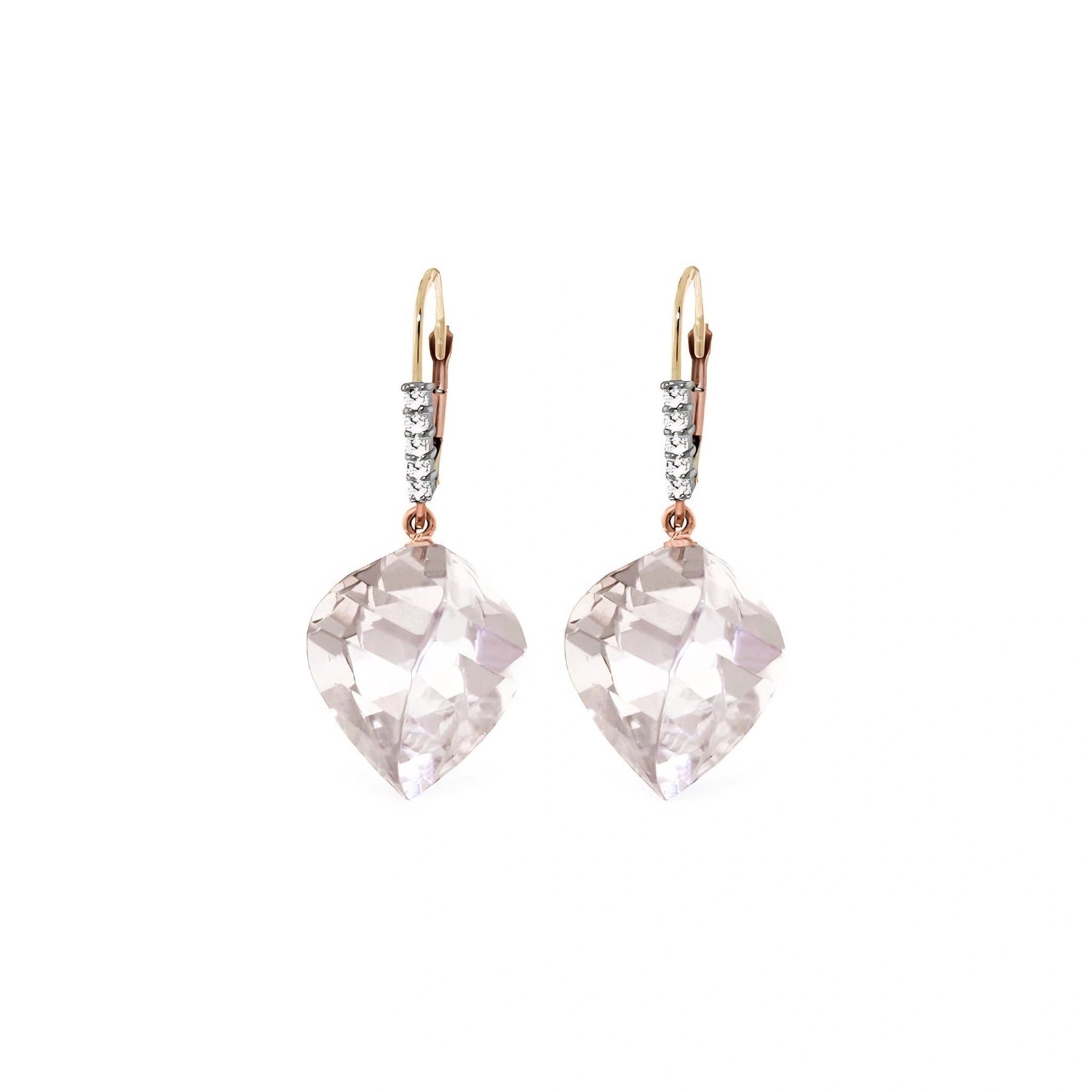 Rose Gold Earrings White Topaz 10K — Stella