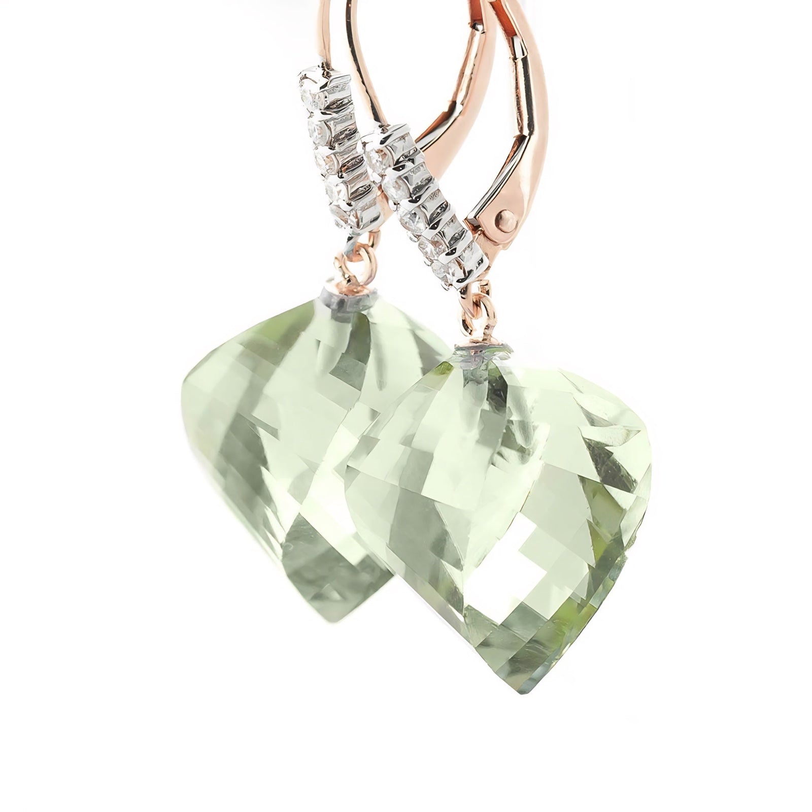 Rose Gold Earrings White Topaz 10K — Stella