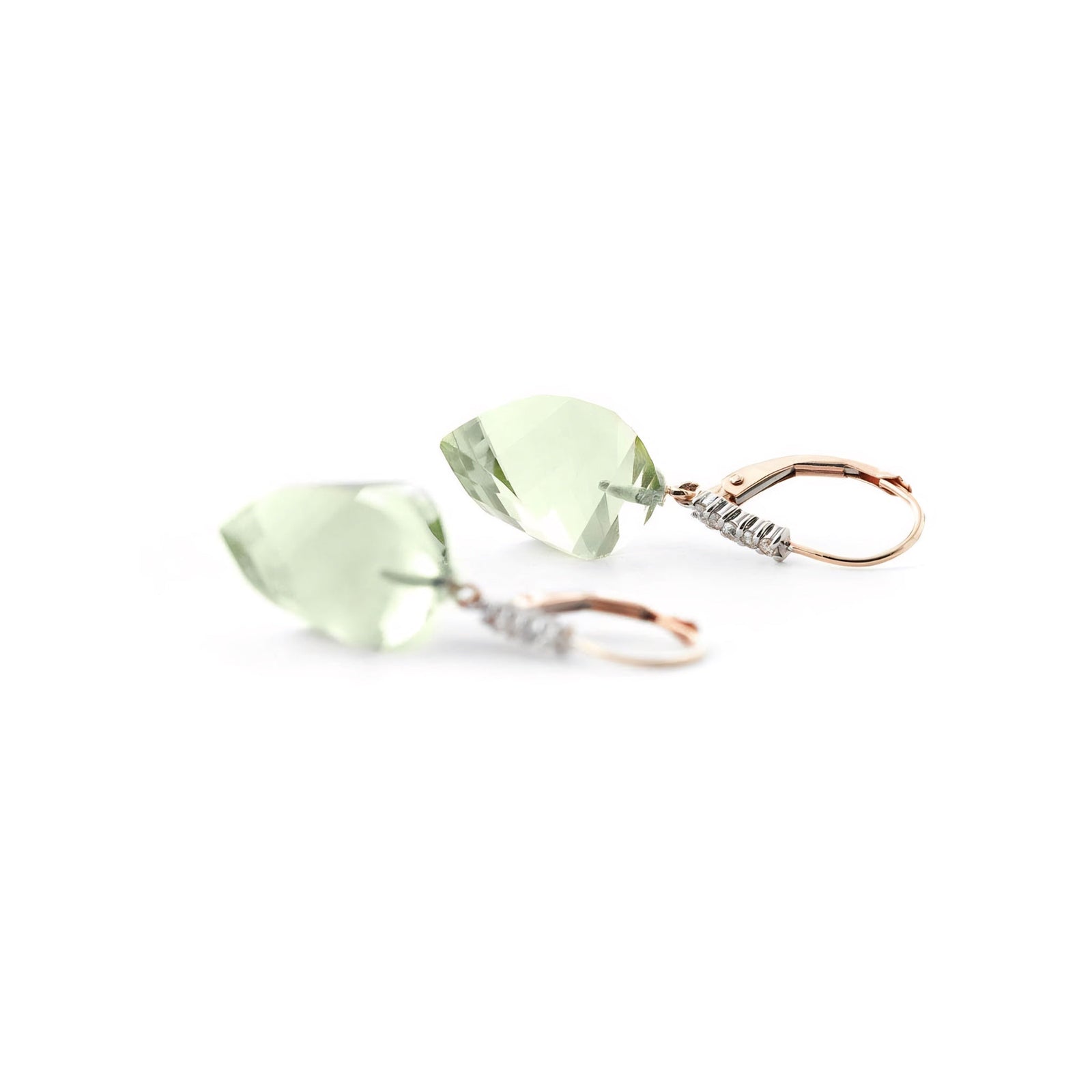 Rose Gold Earrings White Topaz 10K — Stella