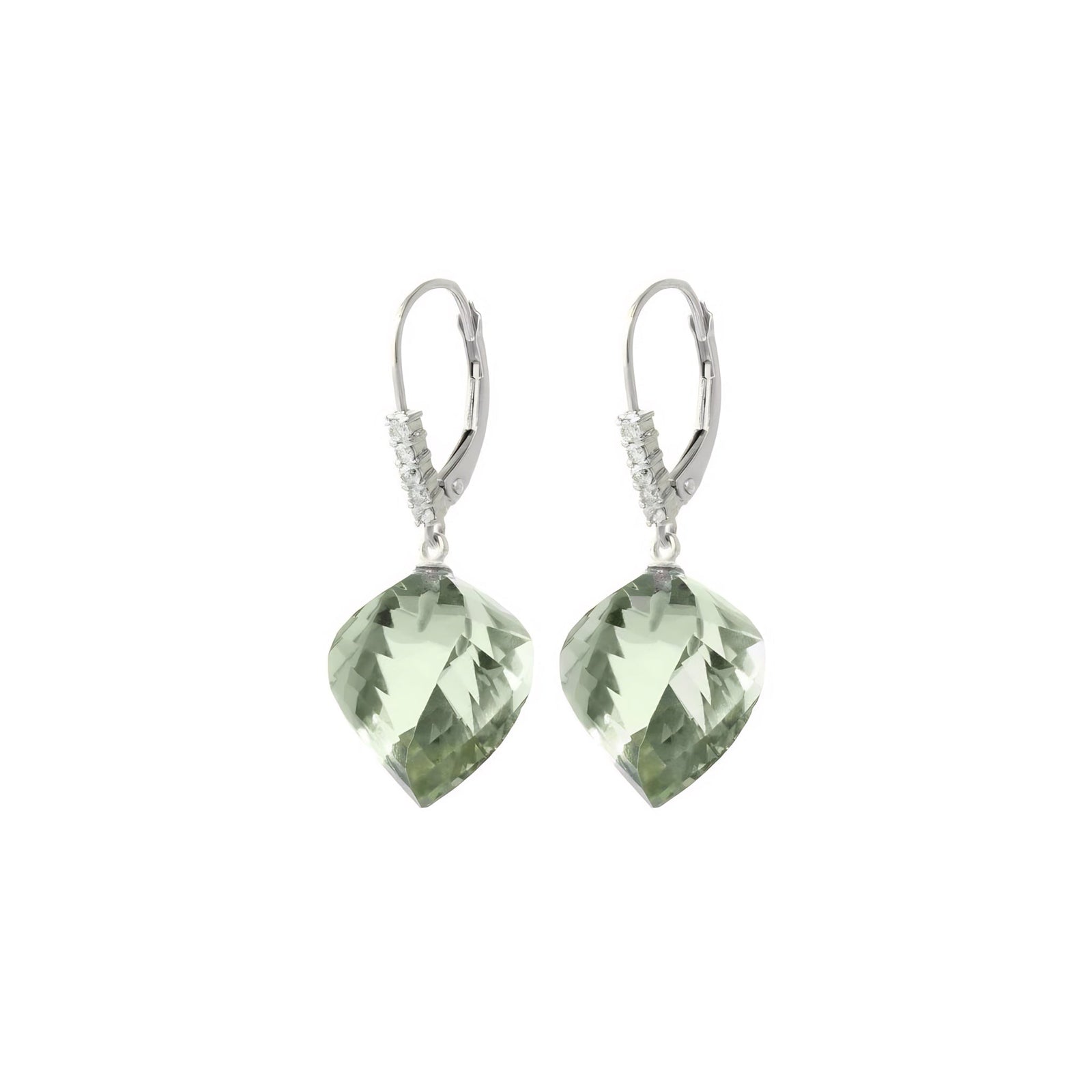 White Gold Earrings White Topaz 10K — Stella