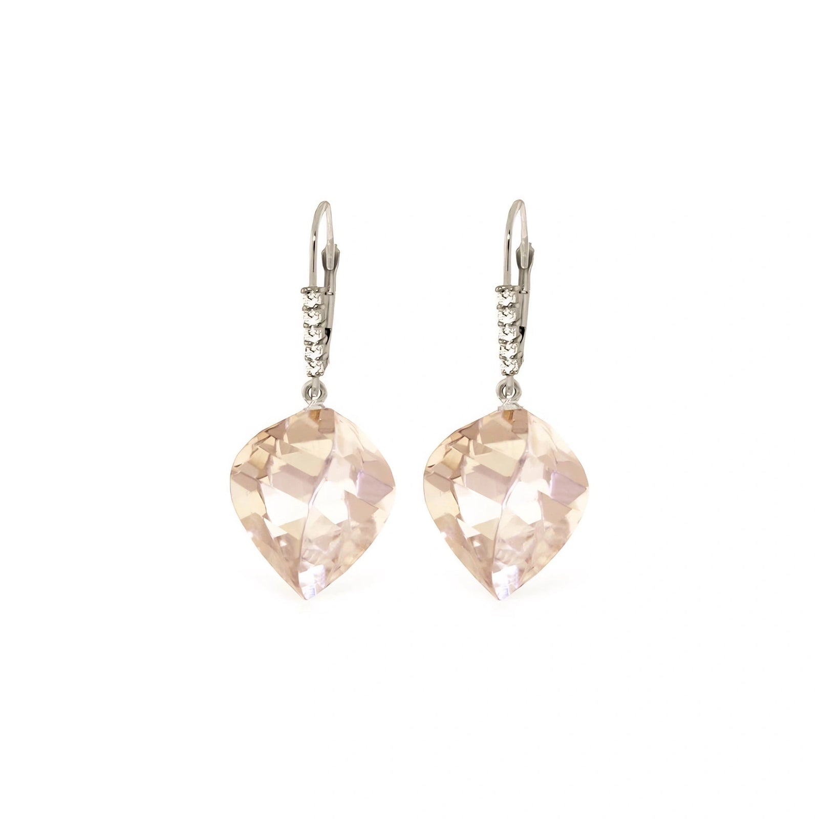 White Gold Earrings White Topaz 10K — Stella