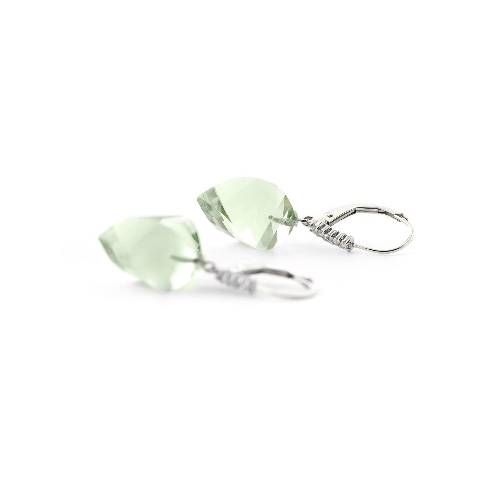 White Gold Earrings White Topaz 10K — Stella