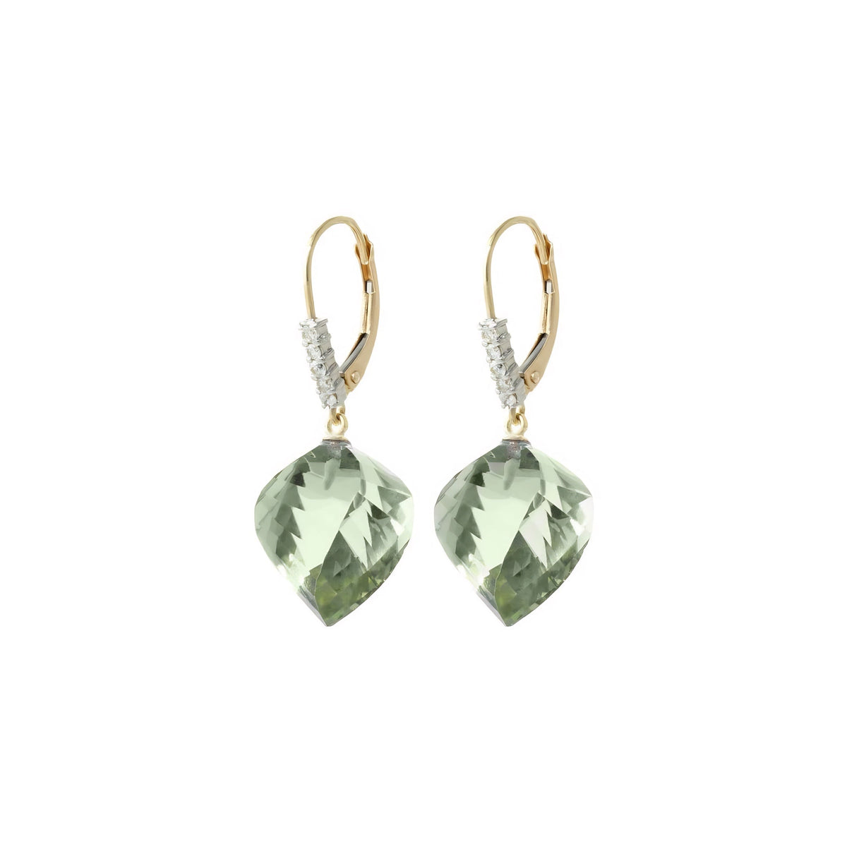 Yellow Gold Earrings White Topaz 10K — Stella