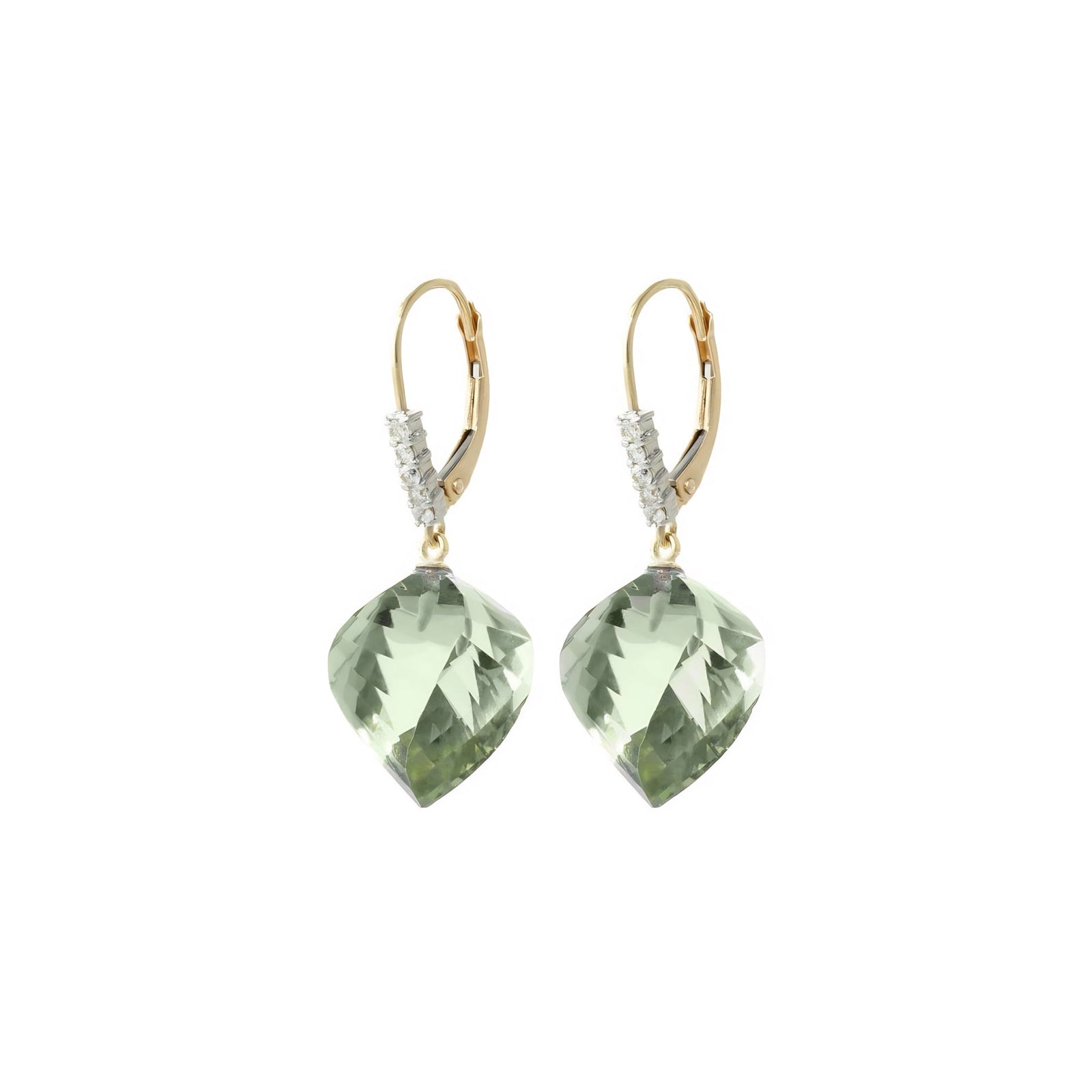 Yellow Gold Earrings White Topaz 10K — Stella
