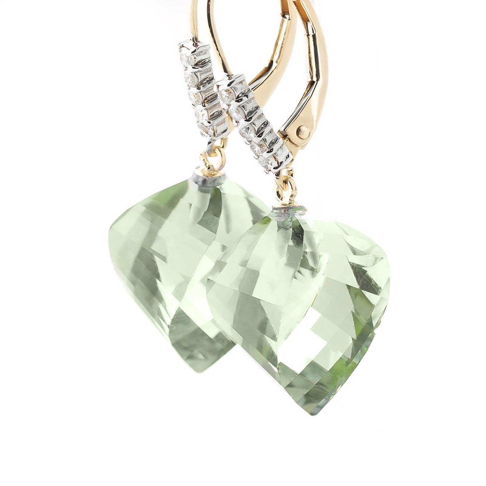 Yellow Gold Earrings White Topaz 10K — Stella