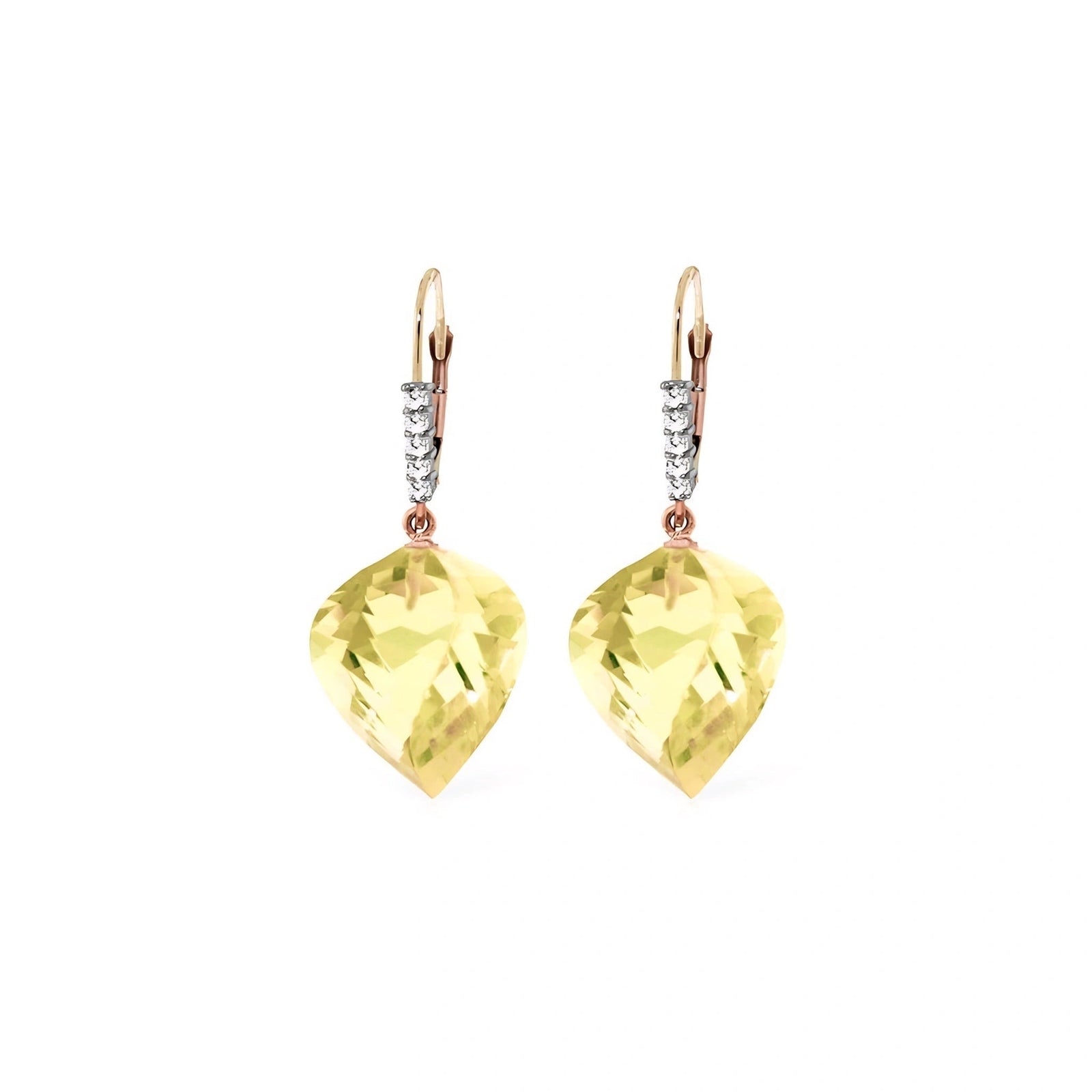 Rose Gold Earrings Lemon Quartz 10K — Stella