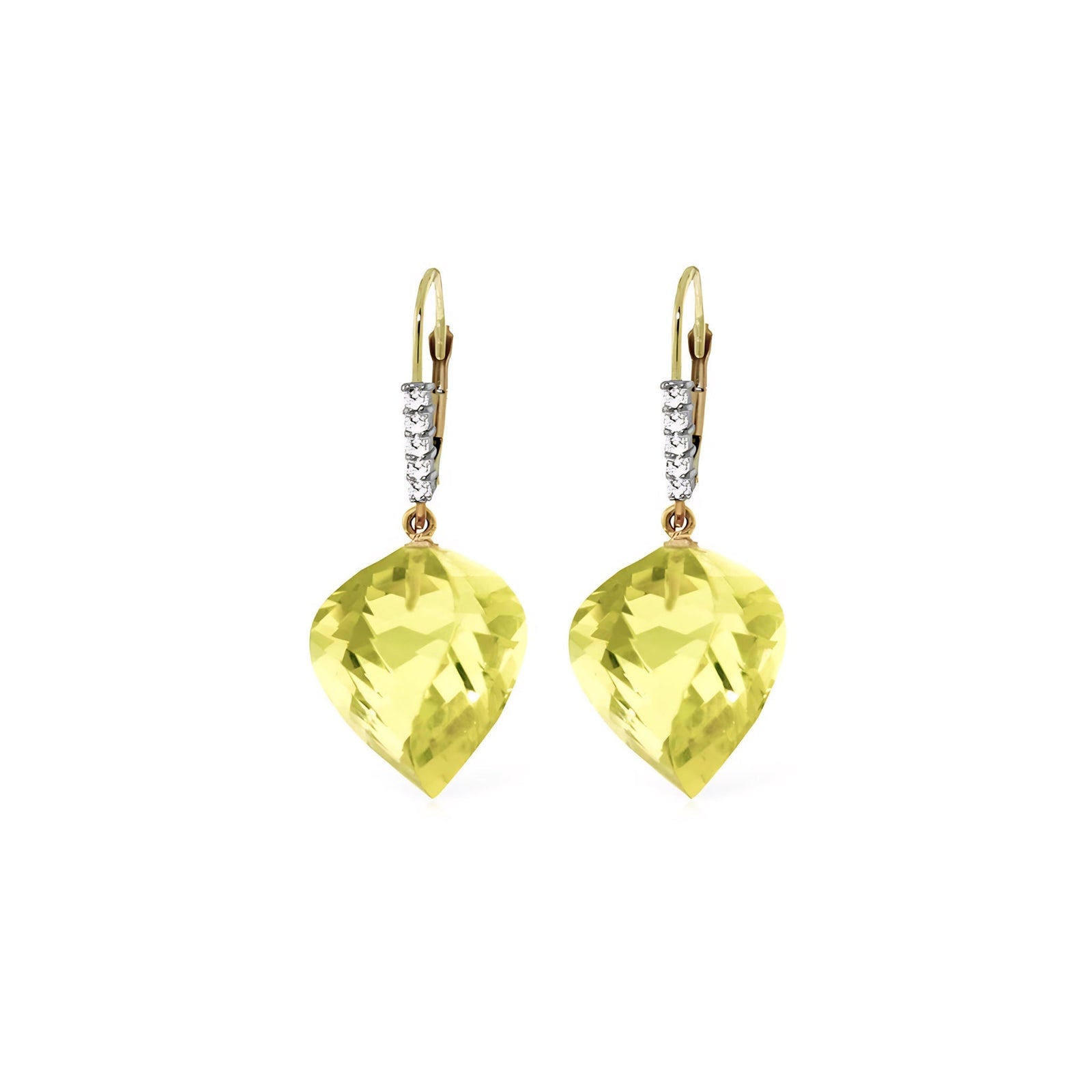 Yellow Gold Earrings Lemon Quartz 10K — Stella