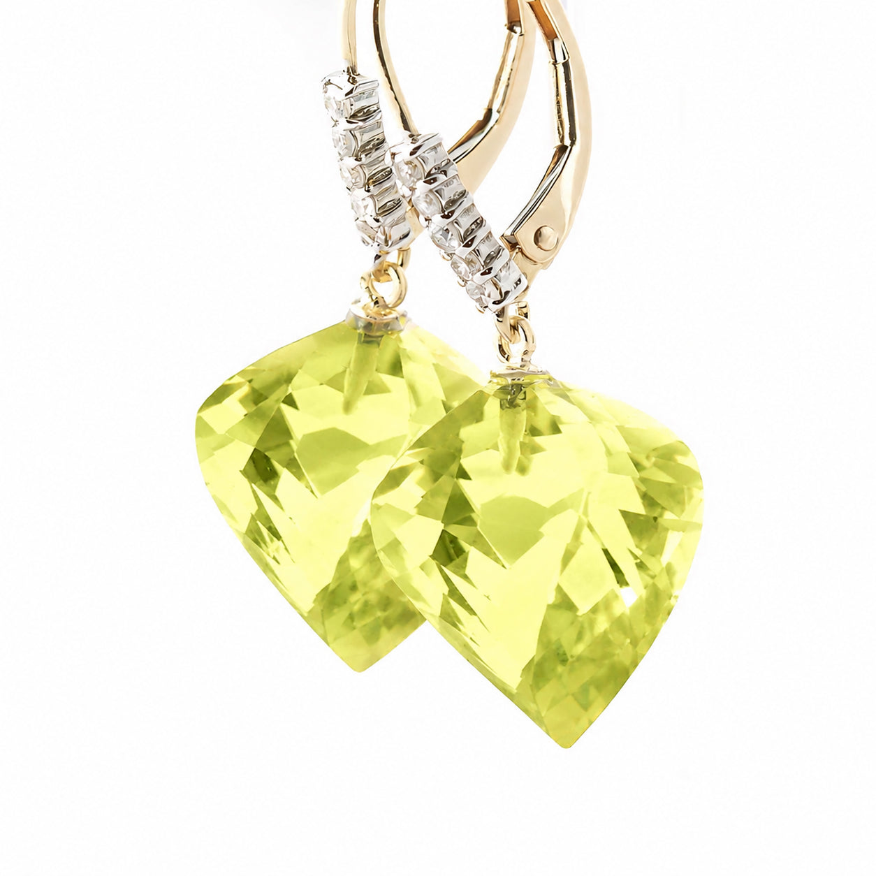 Yellow Gold Earrings Lemon Quartz 10K — Stella
