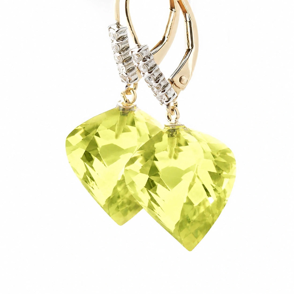 Yellow Gold Earrings Lemon Quartz 10K — Stella