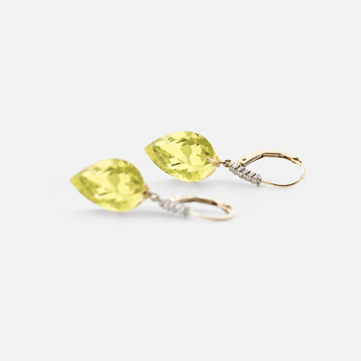 Yellow Gold Earrings Lemon Quartz 10K — Stella