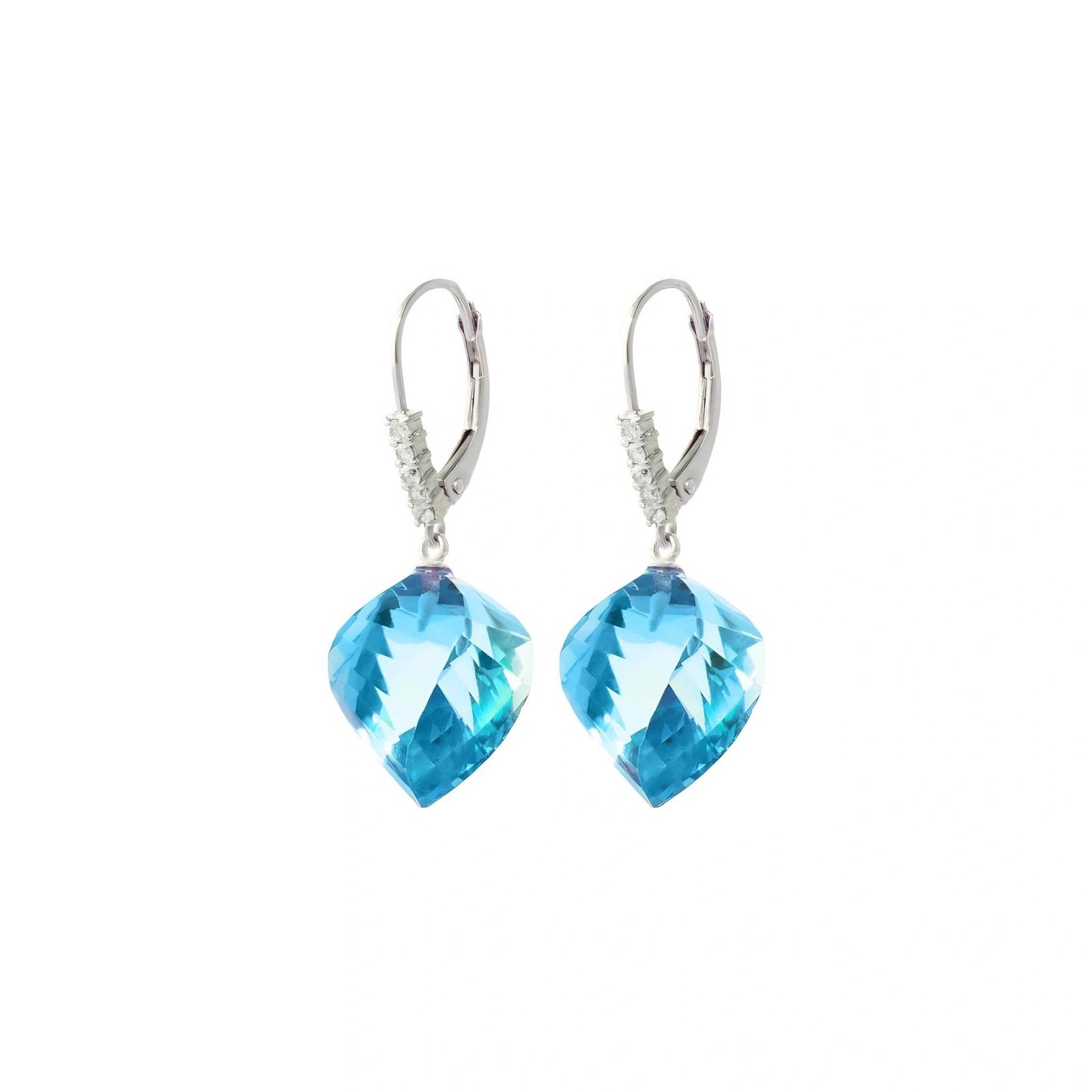 White Gold Earrings Blue Topaz 10K — Stella