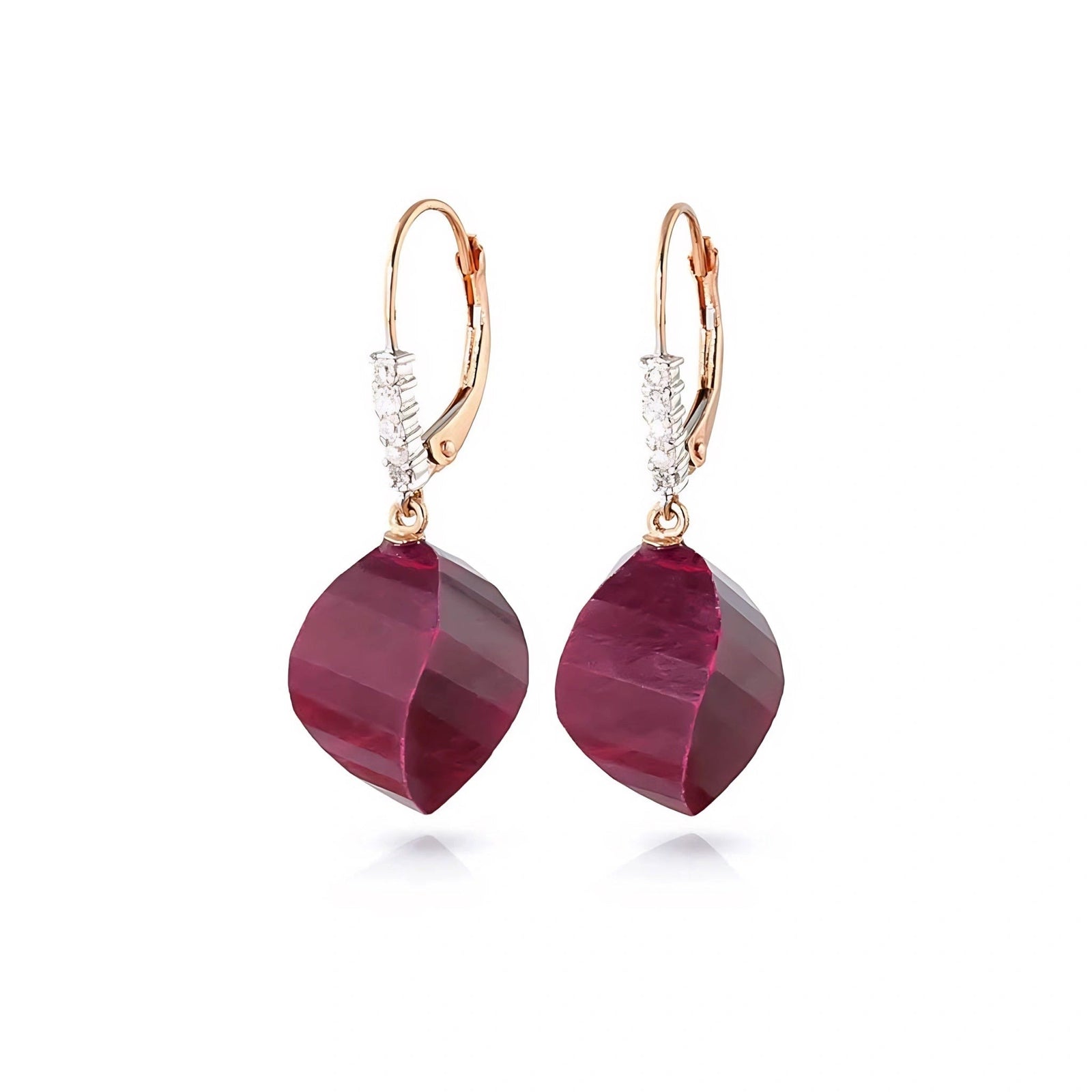 Rose Gold Earrings Ruby 10K — Stella