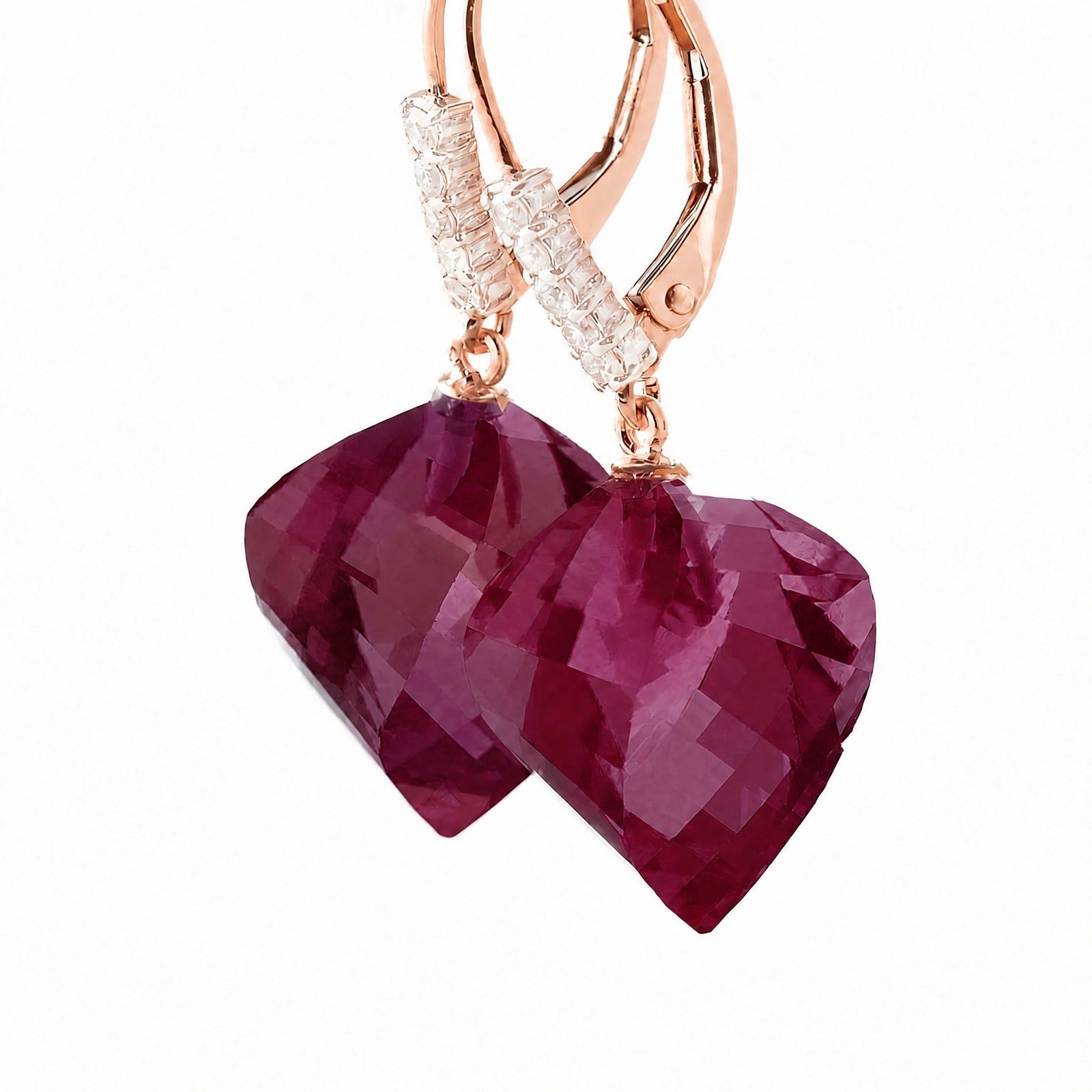 Rose Gold Earrings Ruby 10K — Stella