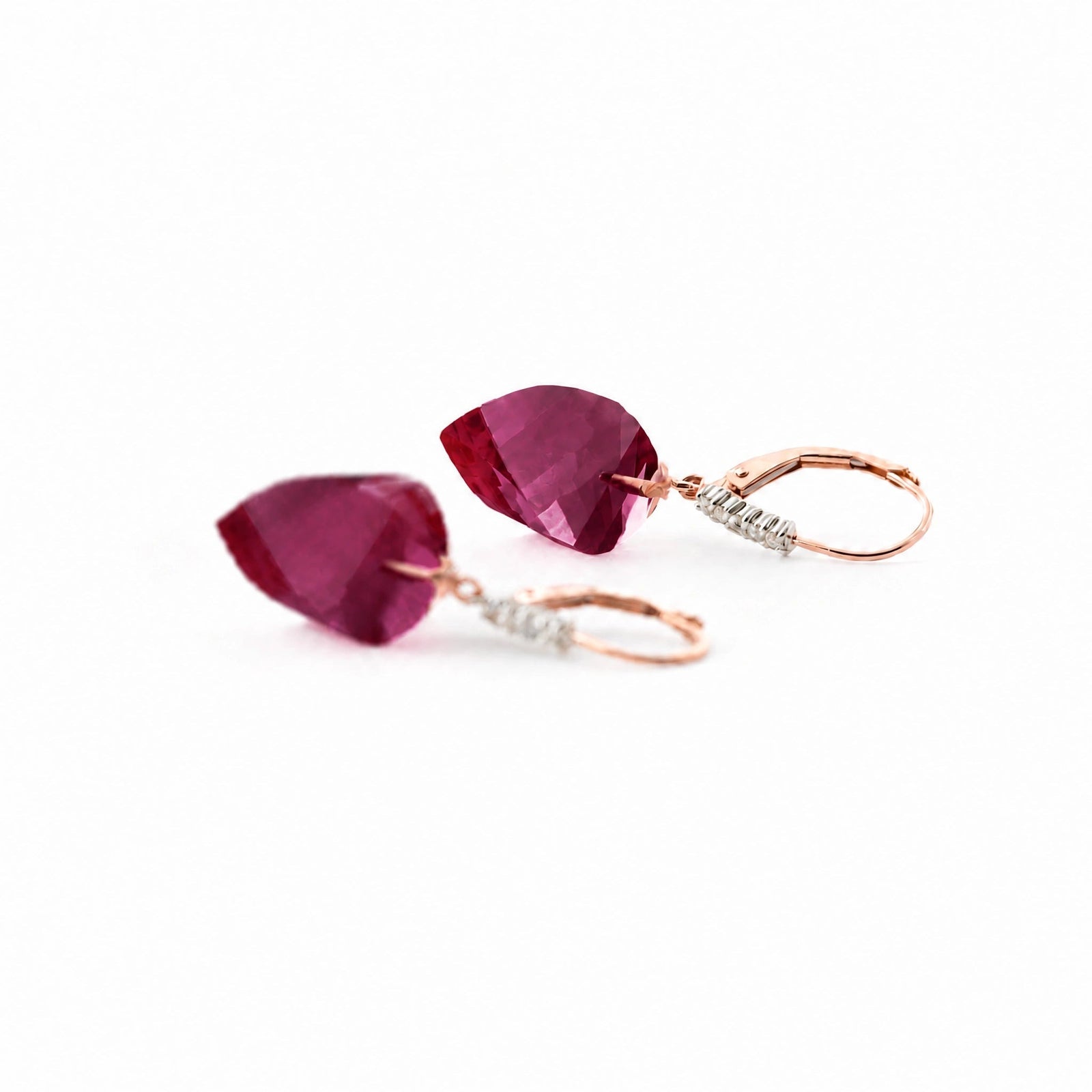 Rose Gold Earrings Ruby 10K — Stella