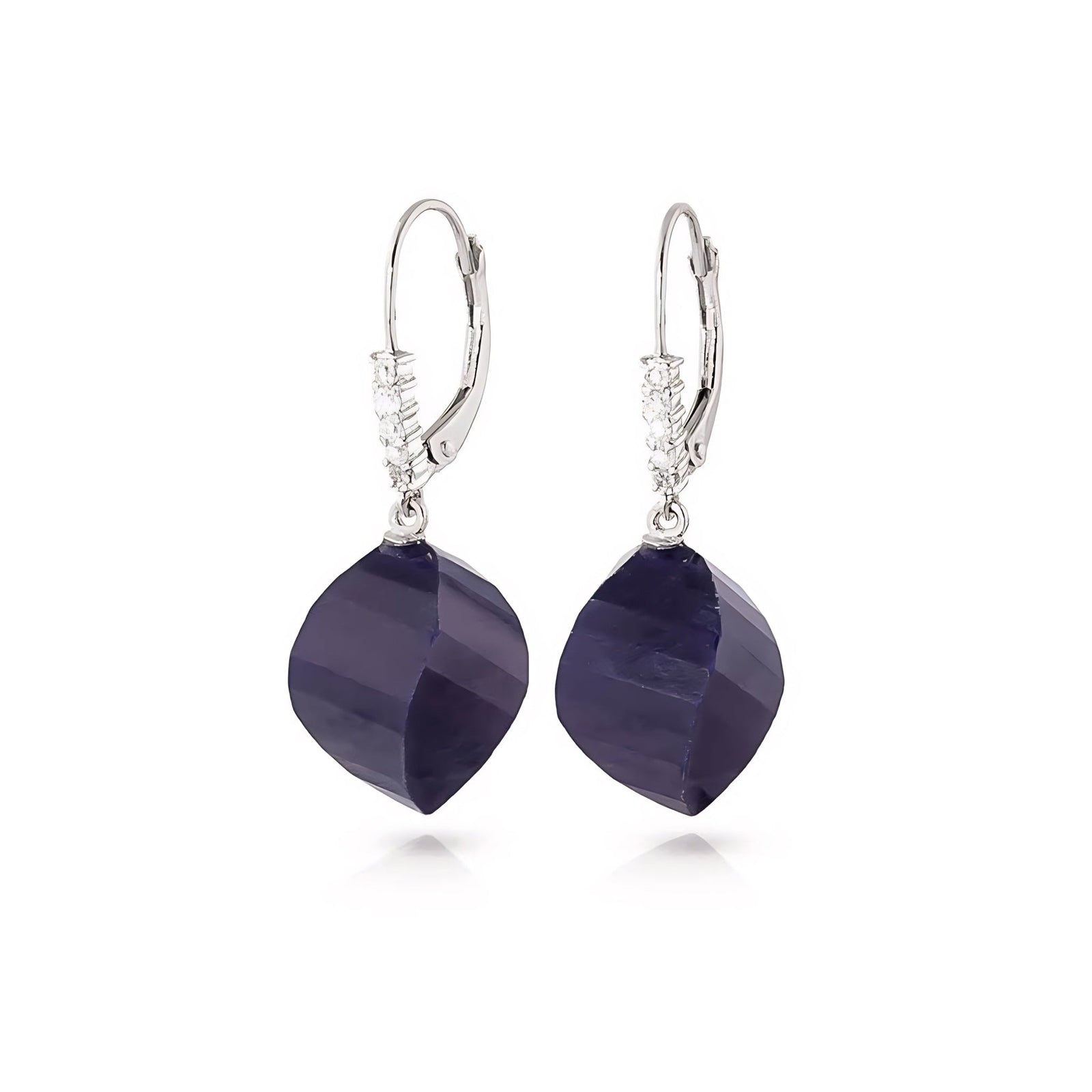 White Gold Earrings Ruby 10K — Stella