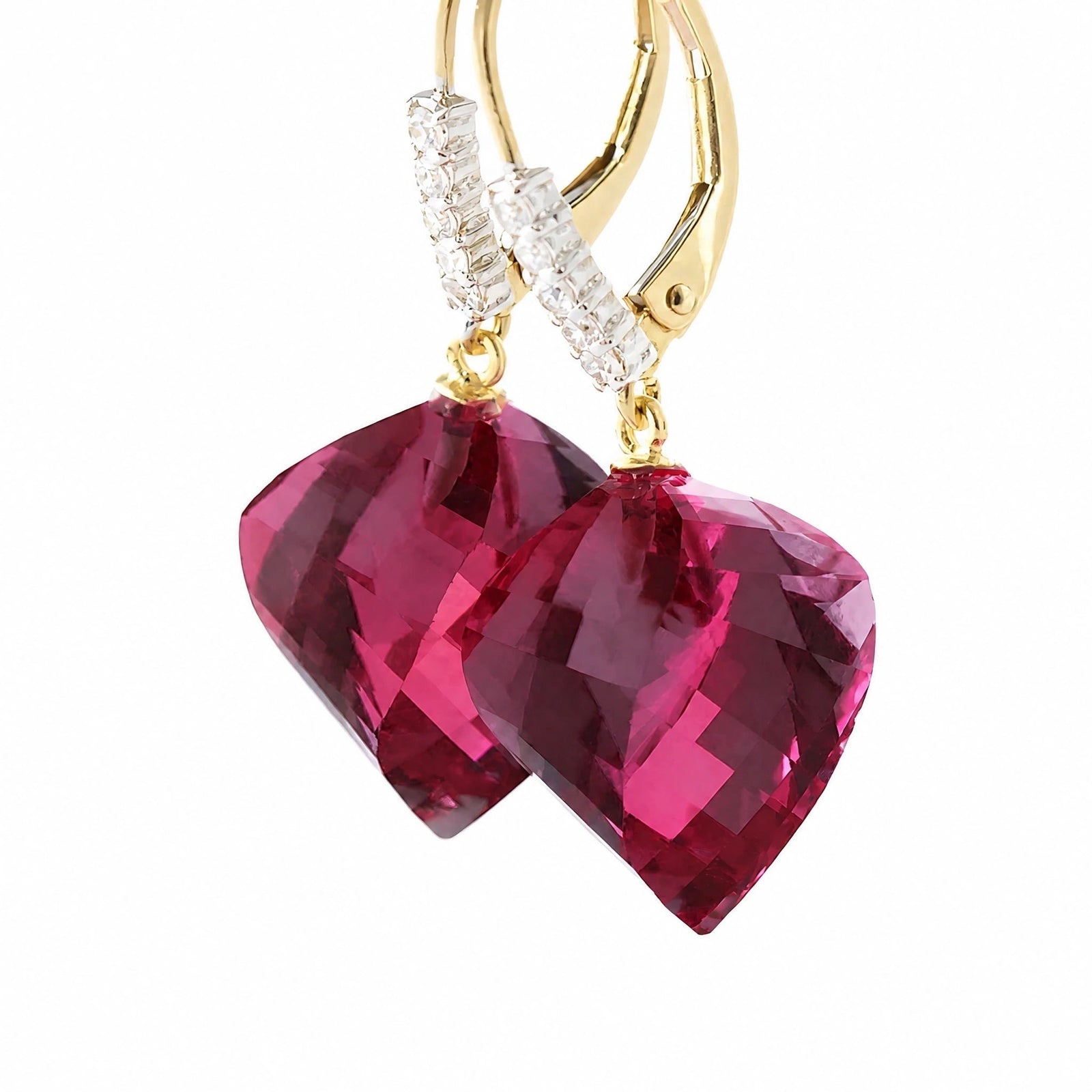 Yellow Gold Earrings Ruby 10K — Stella