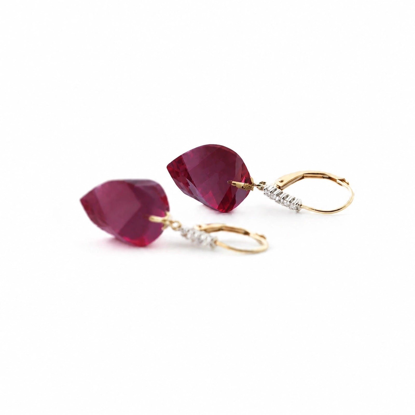 Yellow Gold Earrings Ruby 10K — Stella