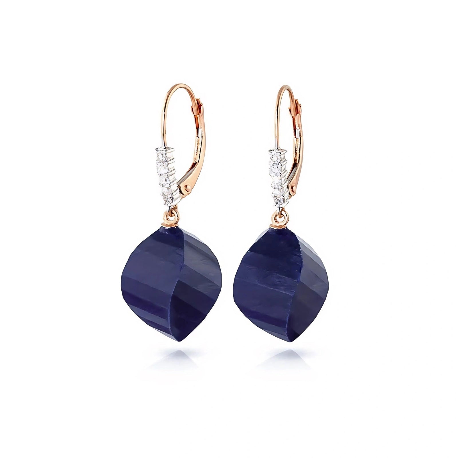 Rose Gold Earrings Sapphire 10K — Stella