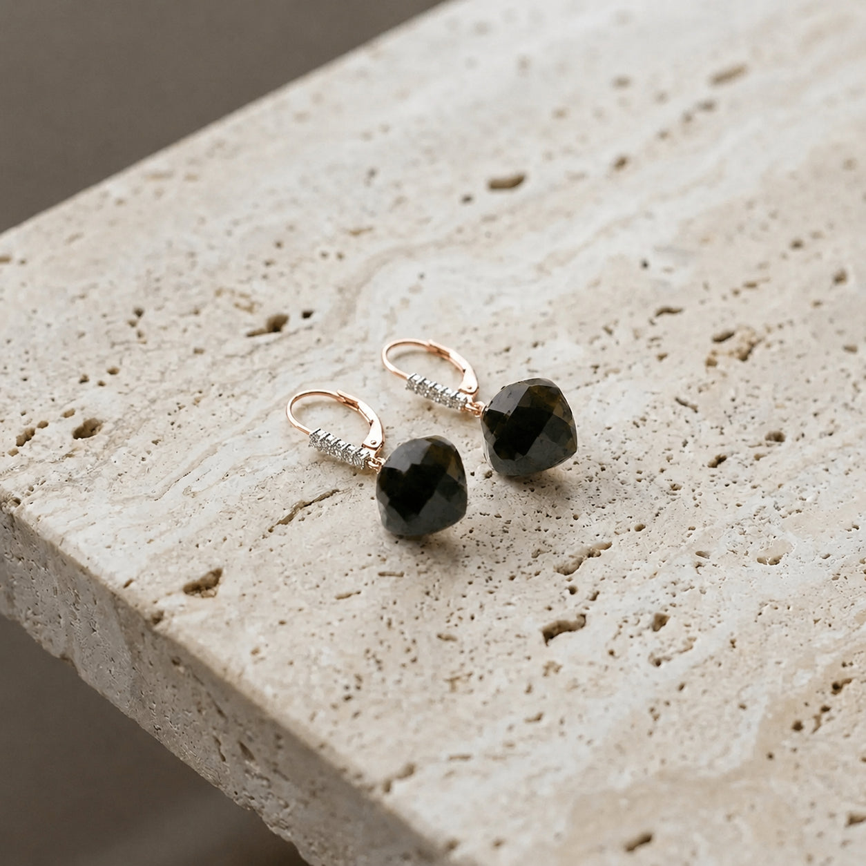 Rose Gold Earrings Sapphire 10K — Stella