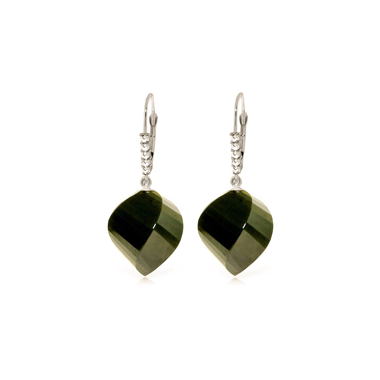 White Gold Earrings Sapphire 10K — Stella