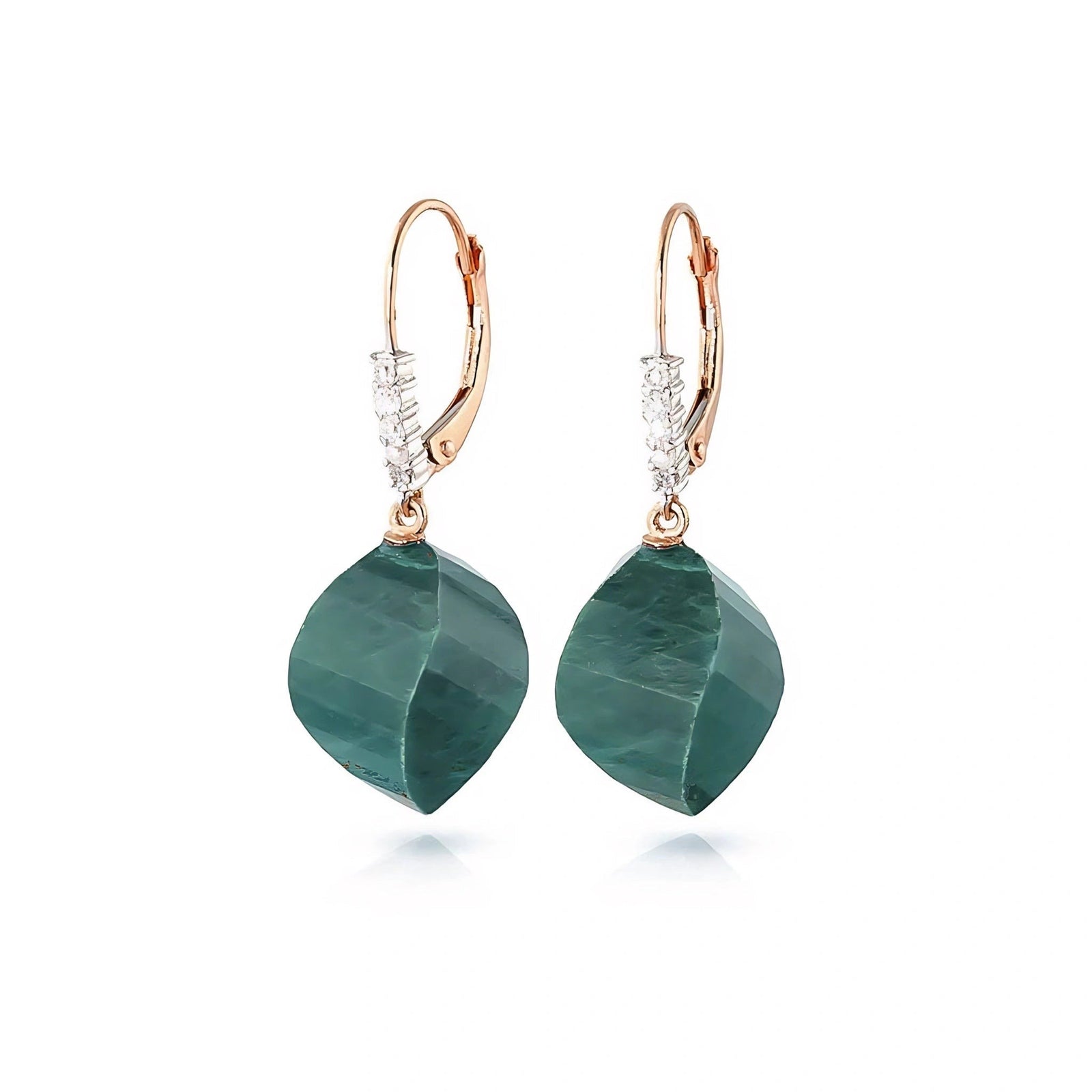 Rose Gold Earrings Emerald 10K — Stella