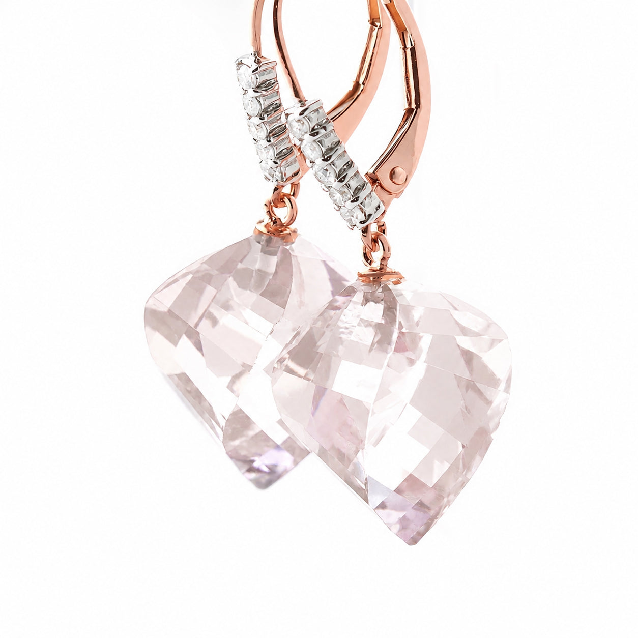 Rose Gold Earrings Emerald 10K — Stella