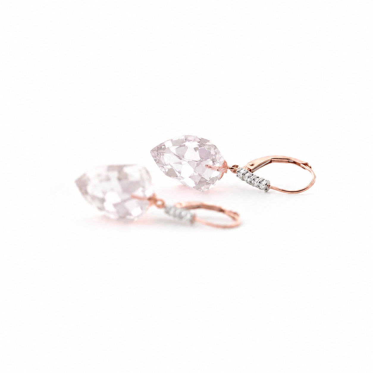 Rose Gold Earrings Emerald 10K — Stella