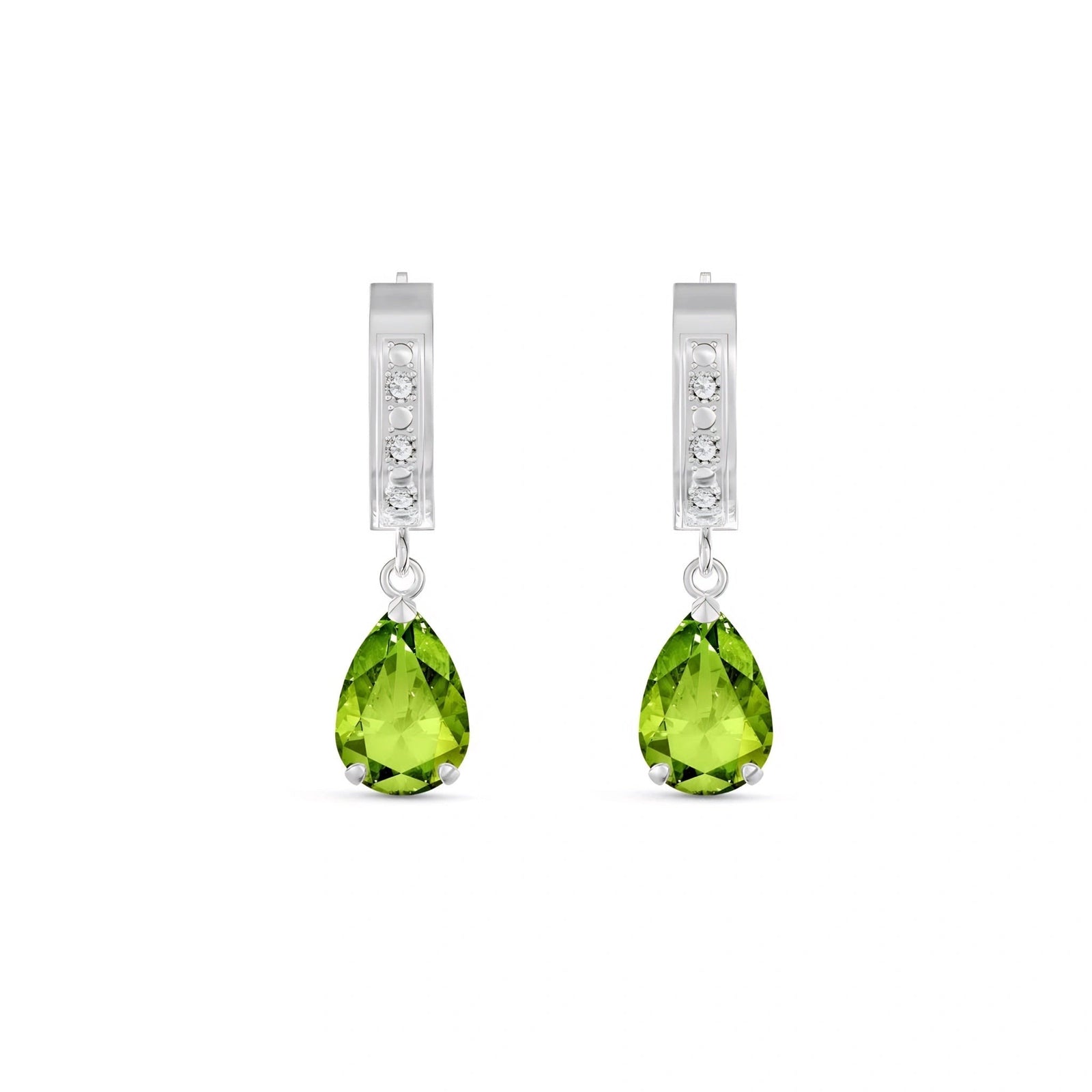 White Gold Reverie Earrings Peridot 10K — Gianna