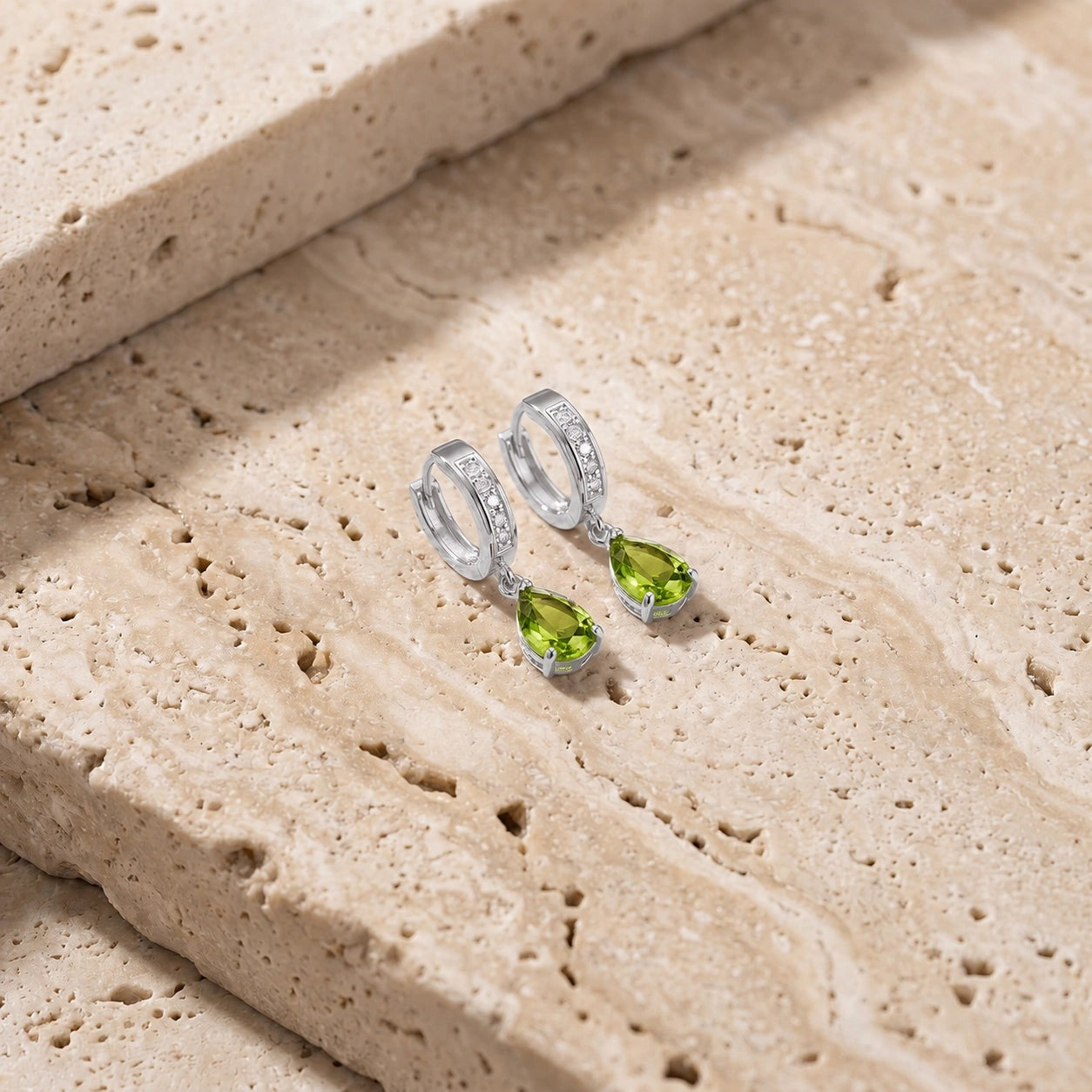 White Gold Reverie Earrings Peridot 10K — Gianna