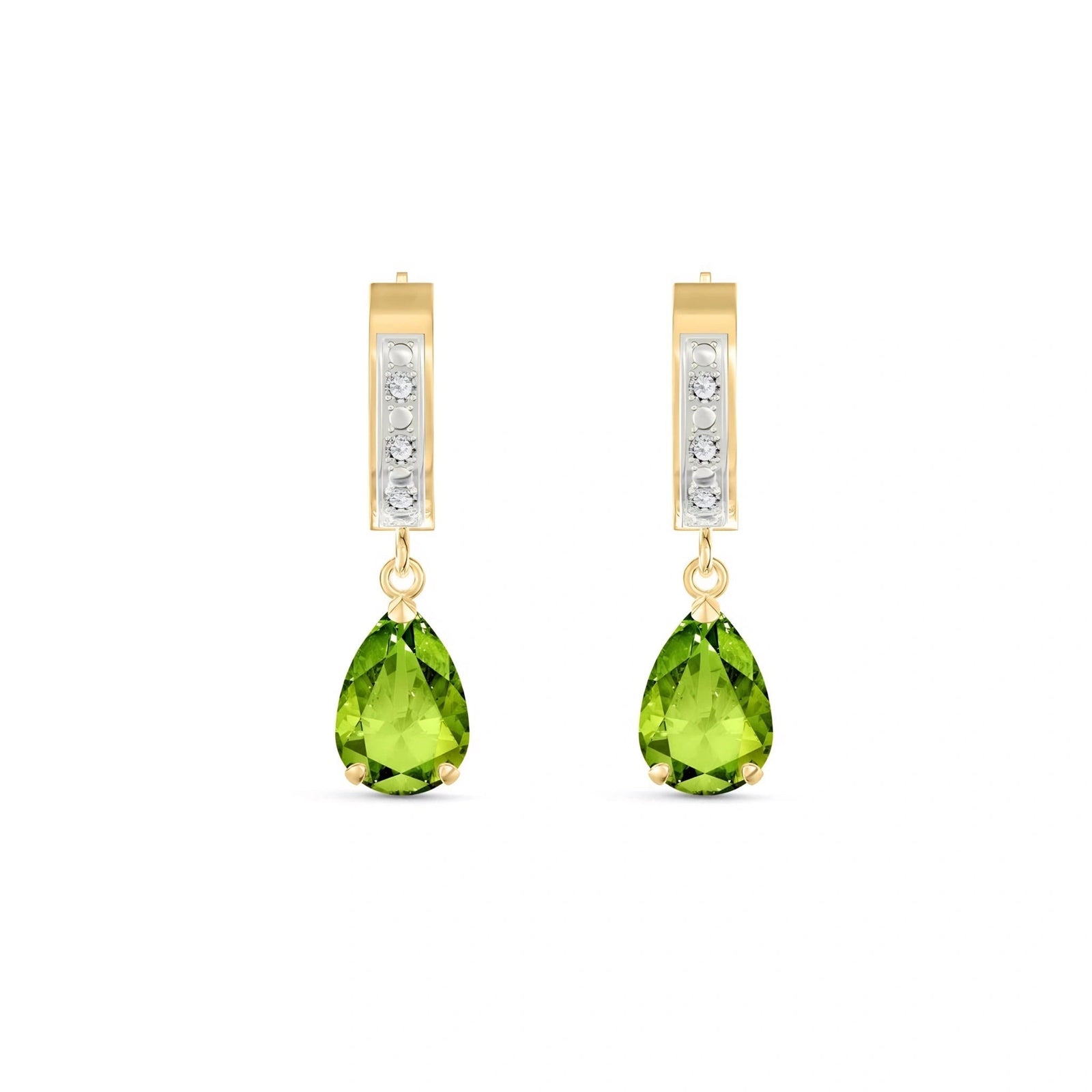 Yellow Gold Reverie Earrings Peridot 10K — Gianna