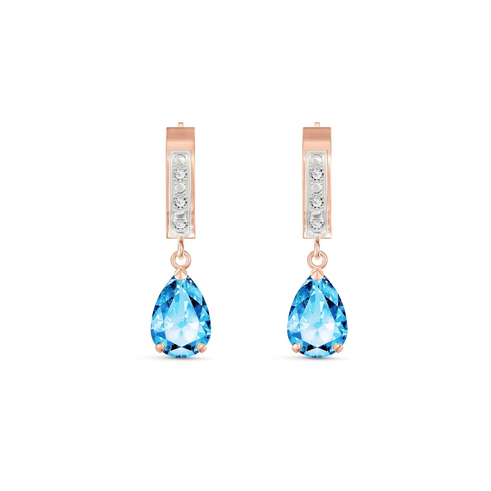 Rose Gold Reverie Earrings Blue Topaz 10K — Gianna