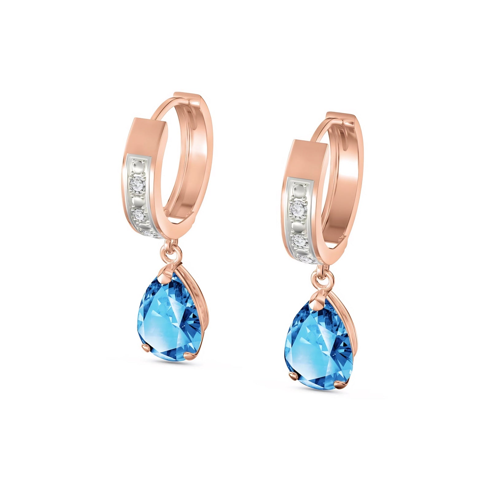 Rose Gold Reverie Earrings Blue Topaz 10K — Gianna