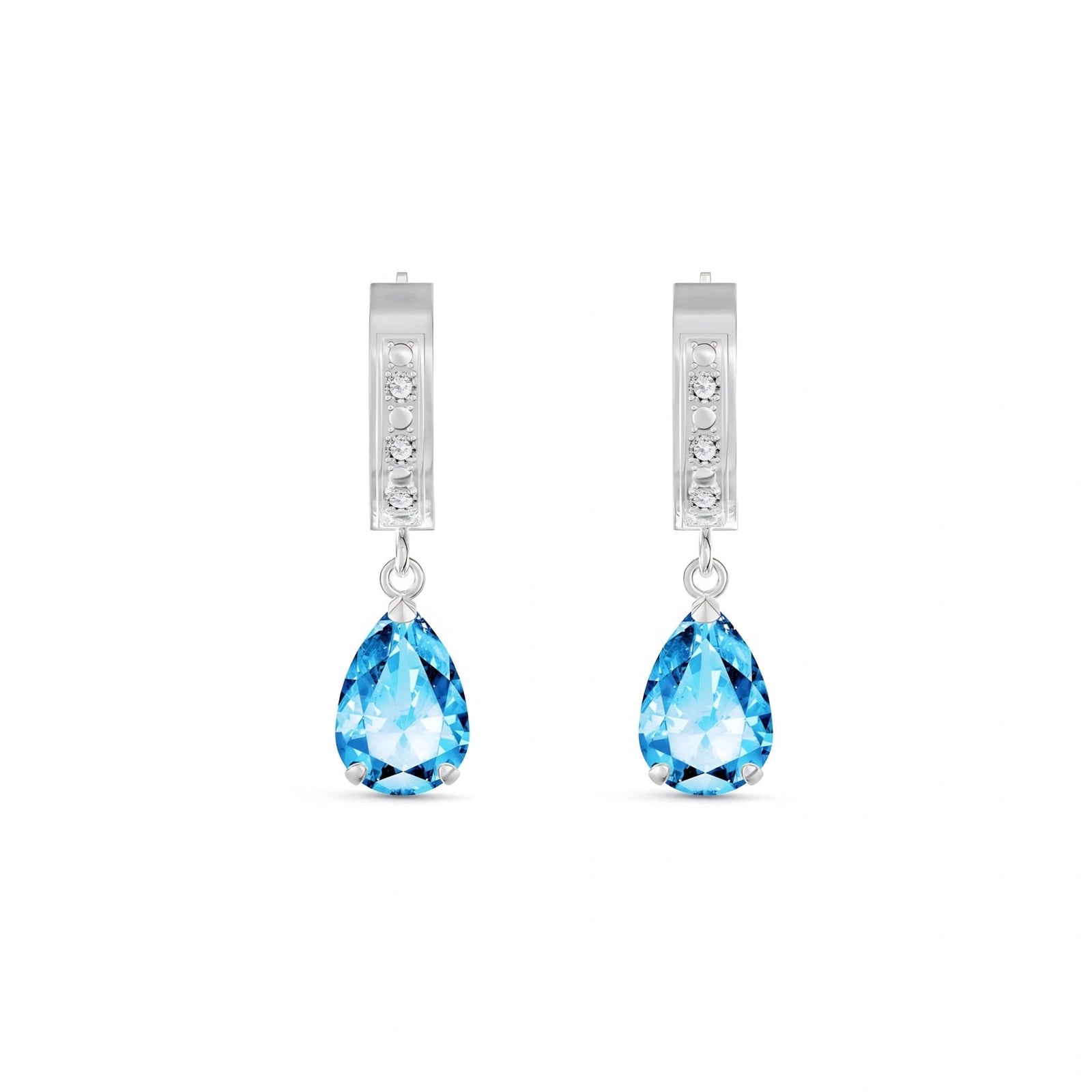 White Gold Reverie Earrings Blue Topaz 10K — Gianna