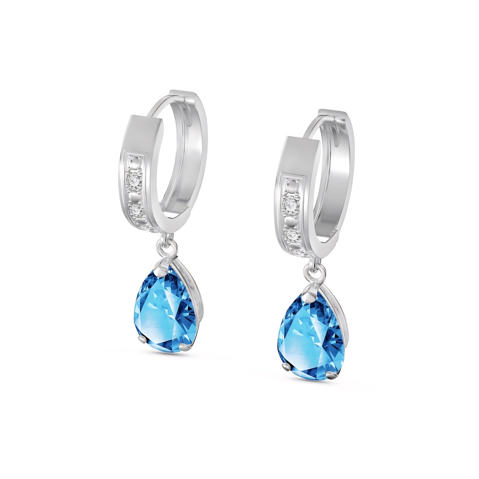 White Gold Reverie Earrings Blue Topaz 10K — Gianna