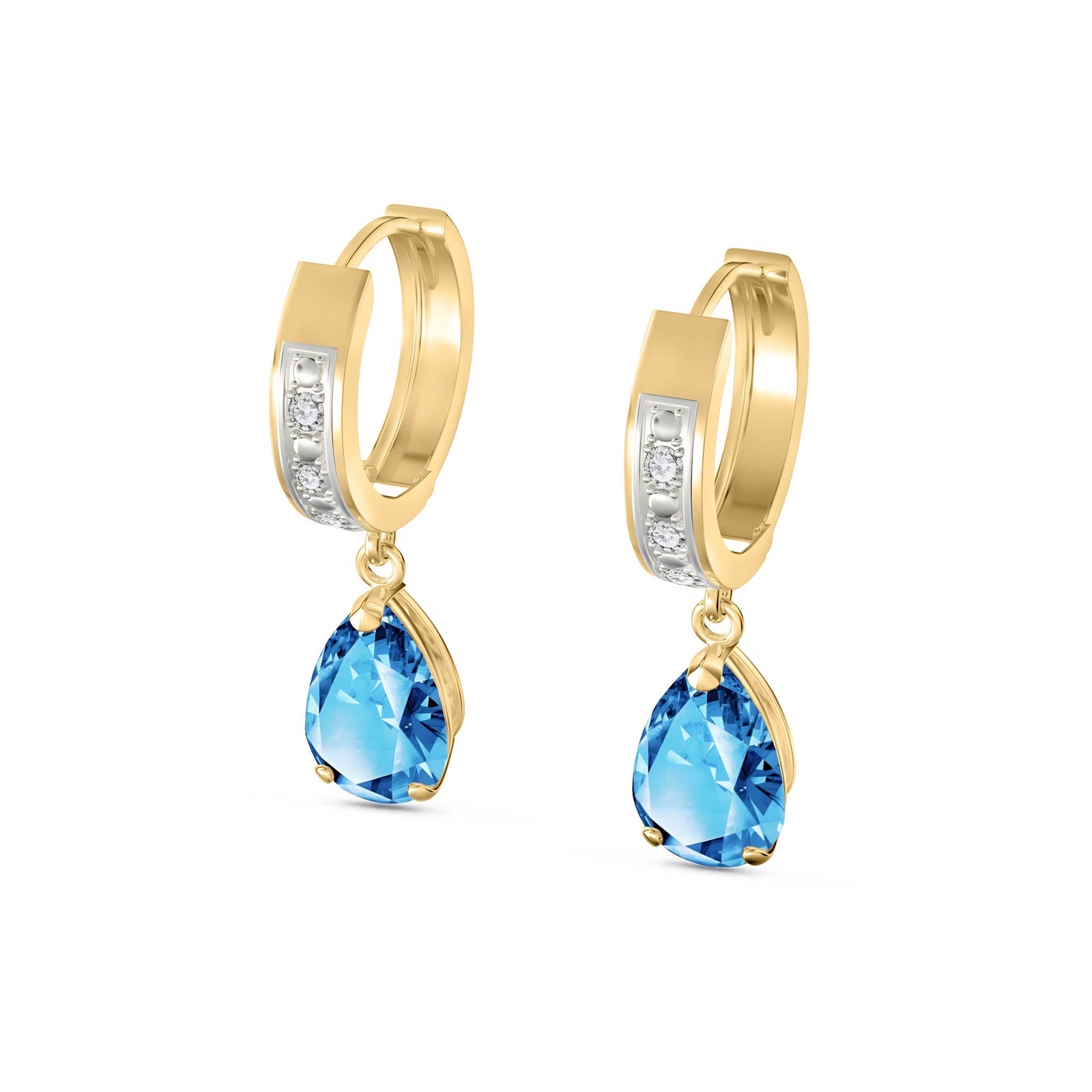 Yellow Gold Reverie Earrings Blue Topaz 10K — Gianna