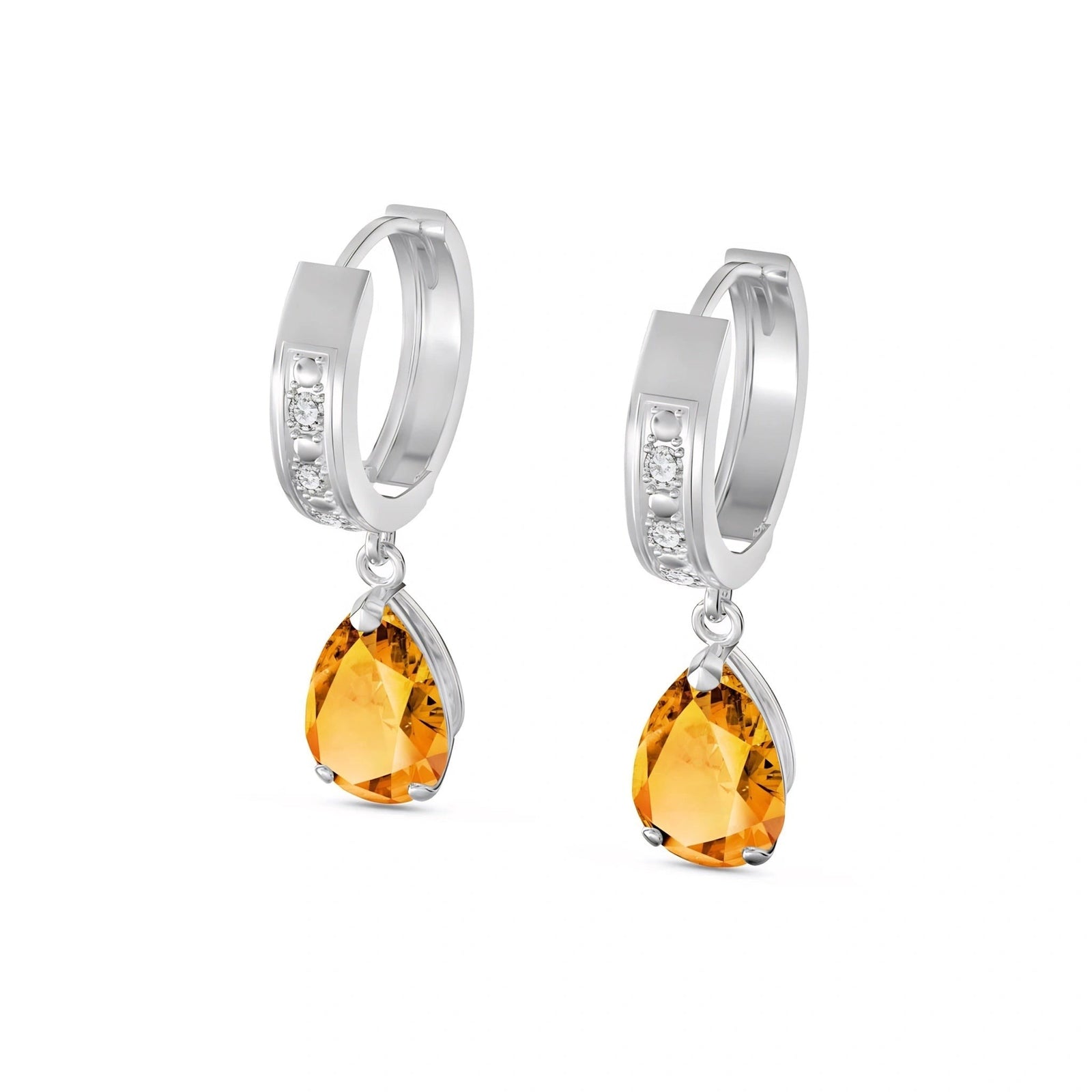 White Gold Reverie Earrings Citrine 10K — Gianna