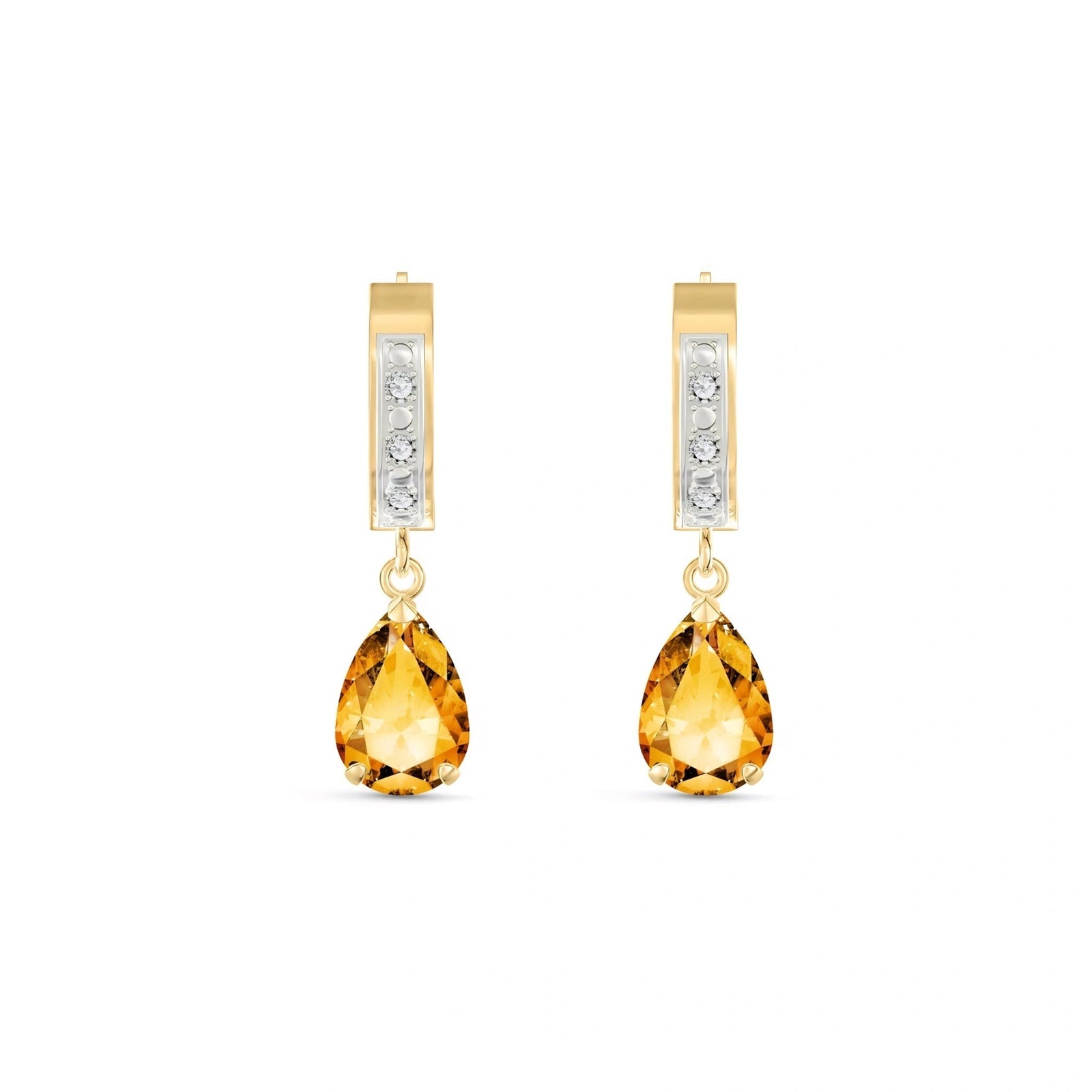 Yellow Gold Reverie Earrings Citrine 10K — Gianna