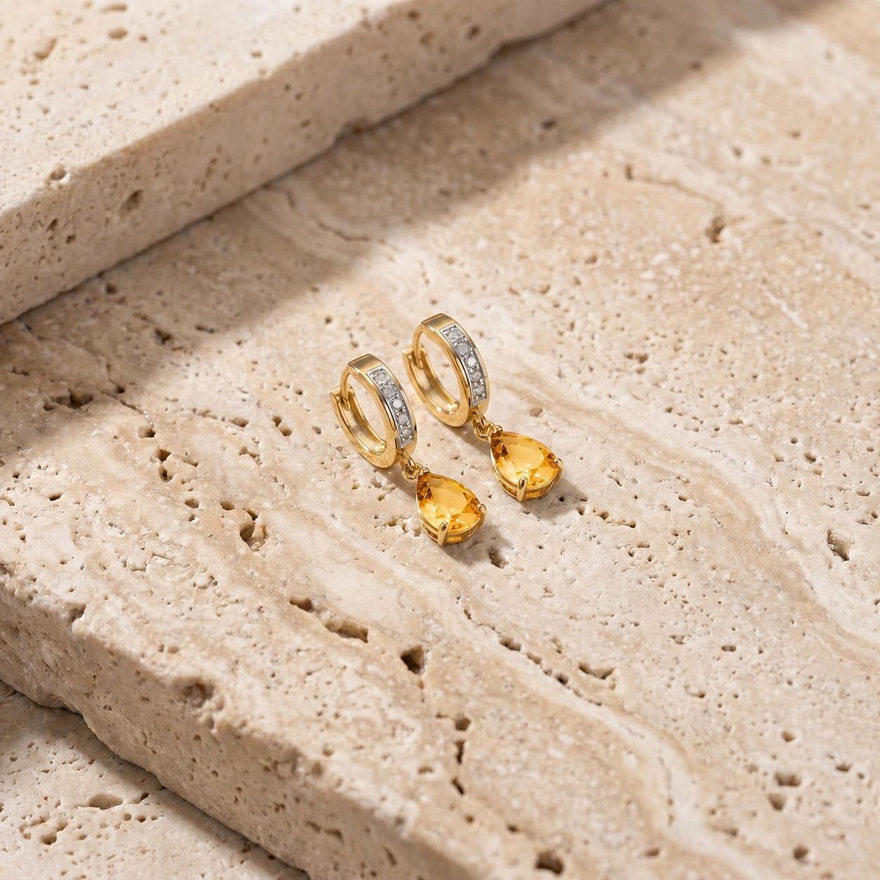 Yellow Gold Reverie Earrings Citrine 10K — Gianna