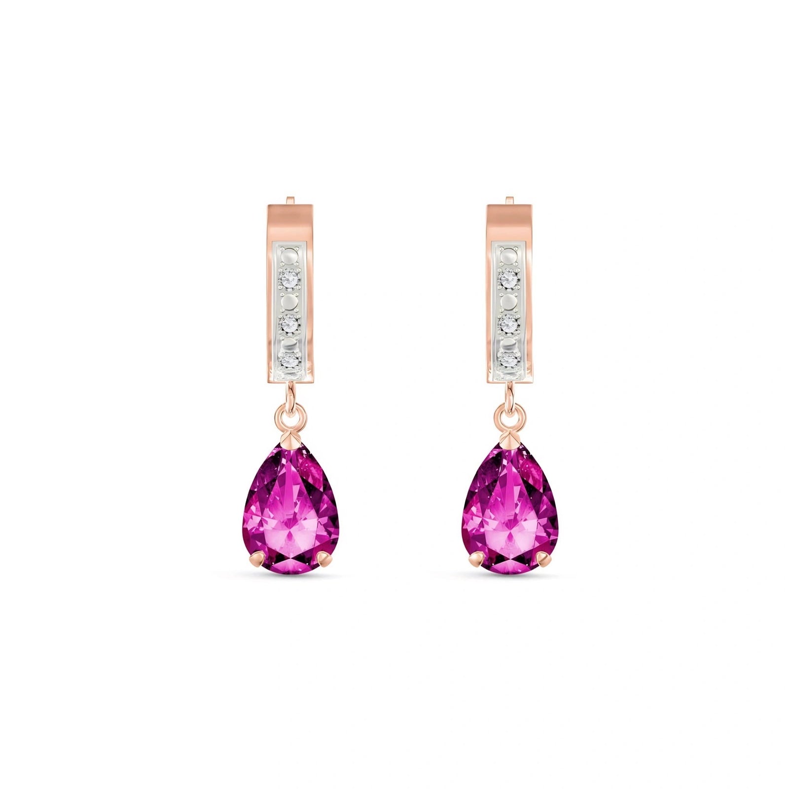 Rose Gold Reverie Earrings Pink Topaz 10K — Gianna