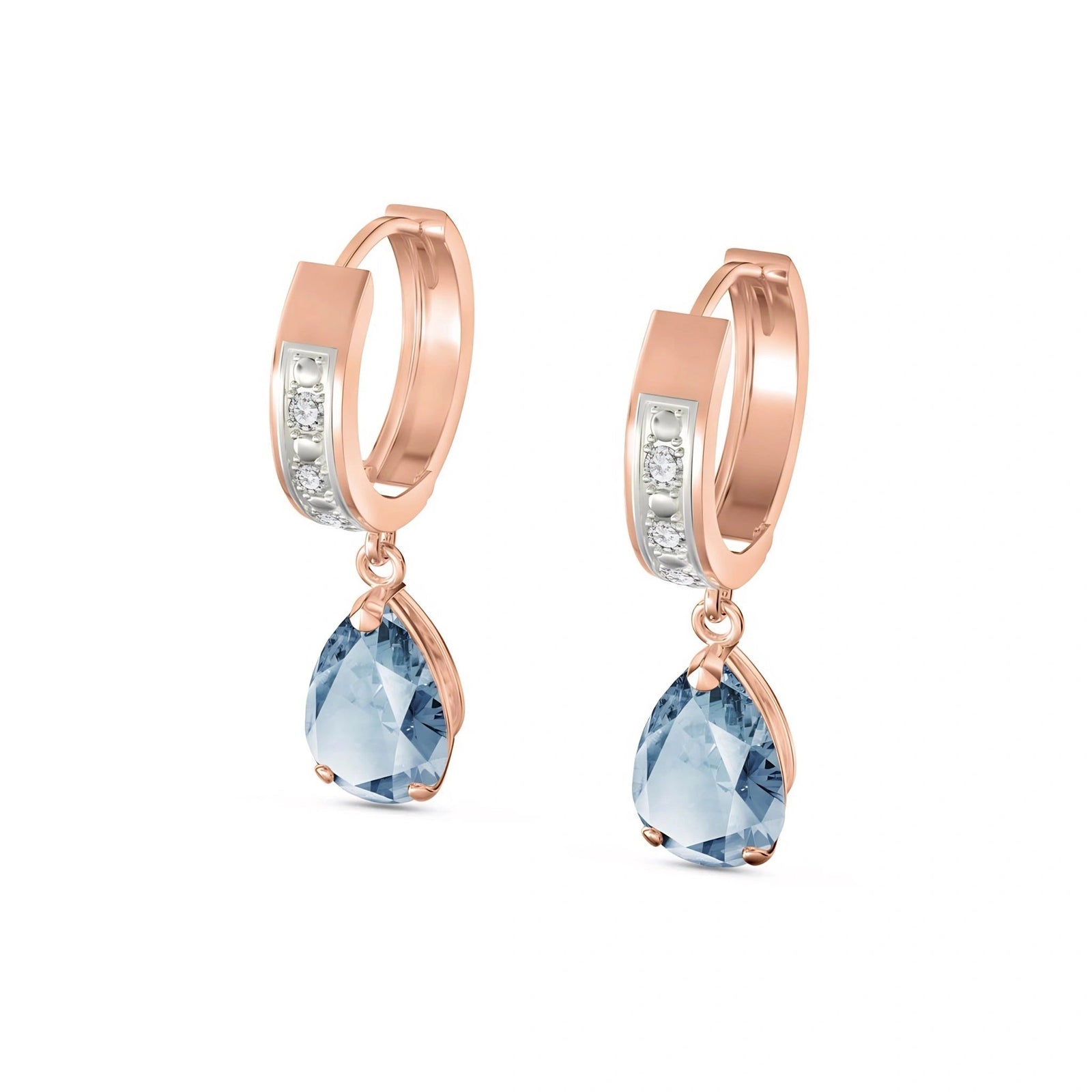 Rose Gold Reverie Earrings Aquamarine 10K — Gianna