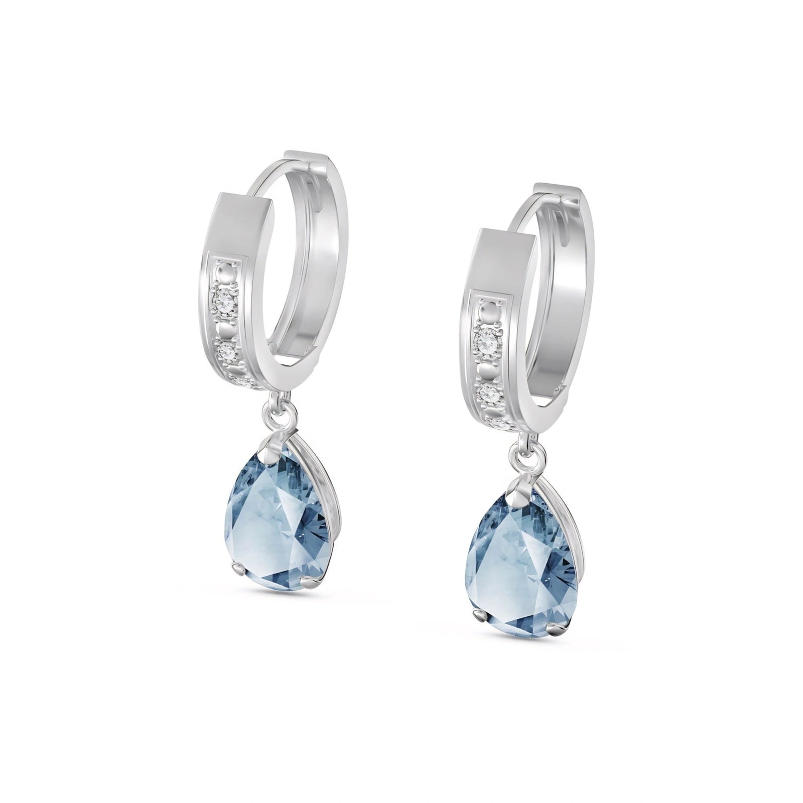 White Gold Reverie Earrings Aquamarine 10K — Gianna