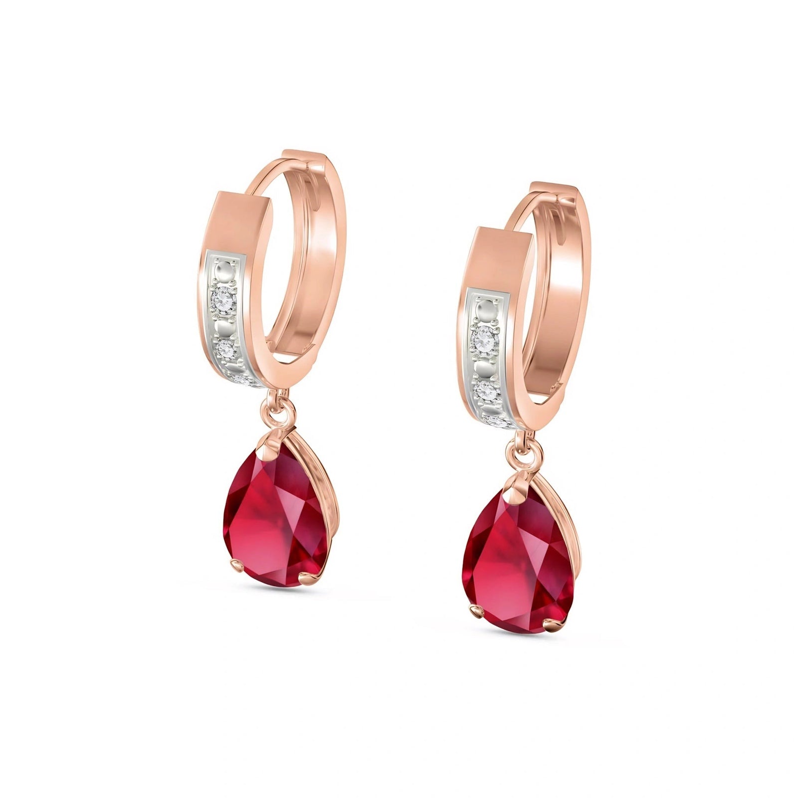 Rose Gold Reverie Earrings Ruby 10K — Gianna