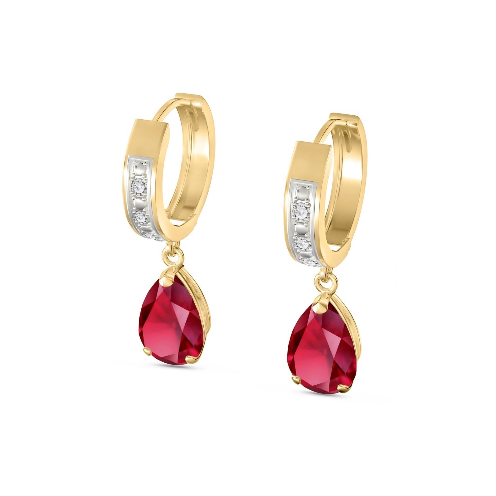 Yellow Gold Reverie Earrings Ruby 10K — Gianna