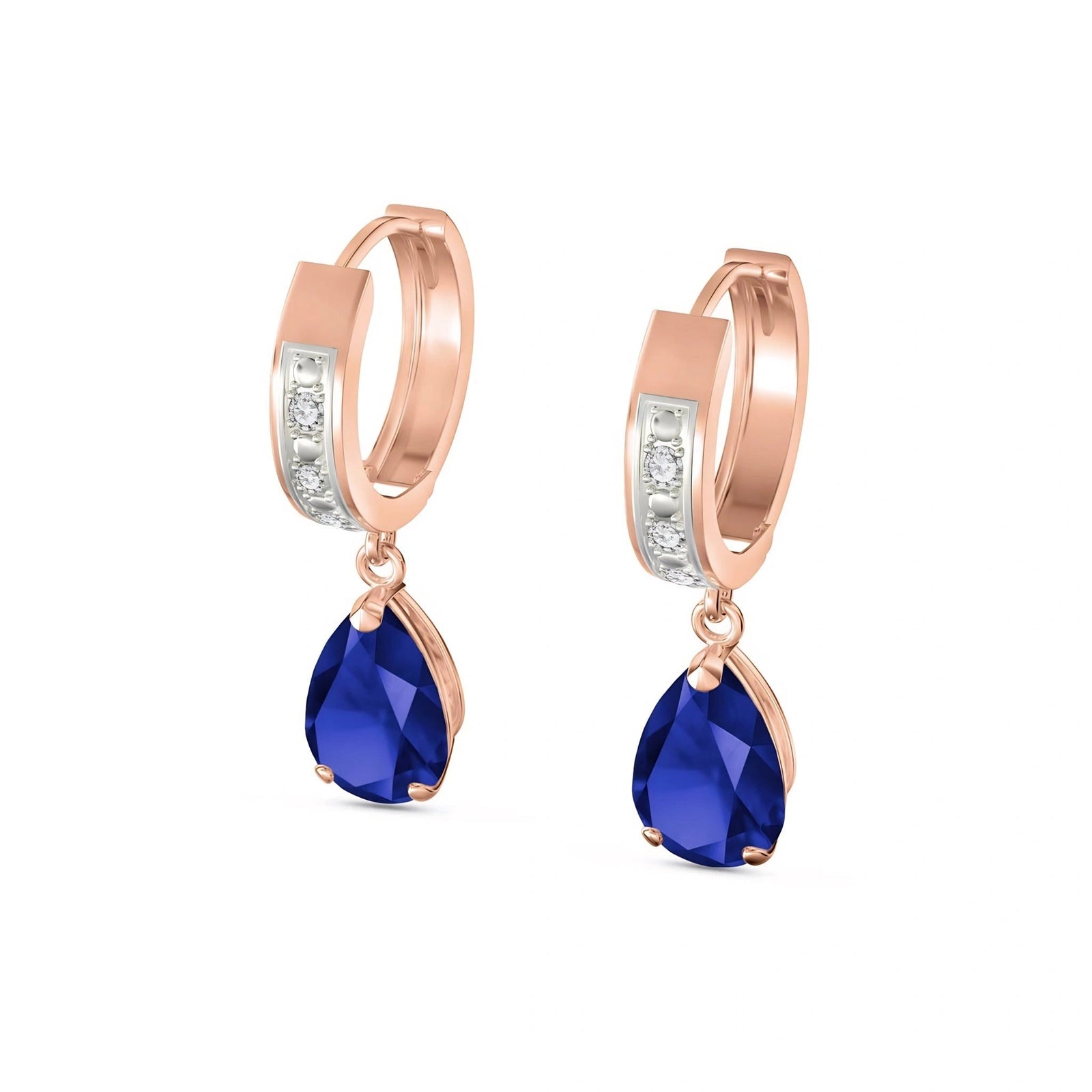 Rose Gold Reverie Earrings Sapphire 10K — Gianna