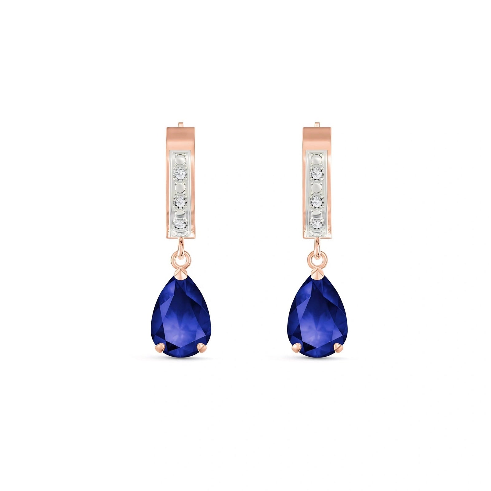 Rose Gold Reverie Earrings Sapphire 10K — Gianna